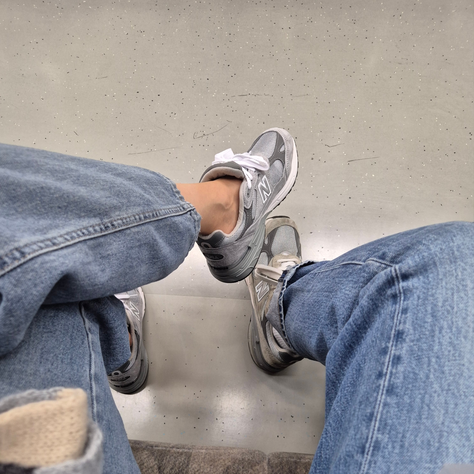 (W) New Balance 993 Made in USA Grey - B Standard, New Balance 993 Made in USA Grey - D Standard 착용 스타일