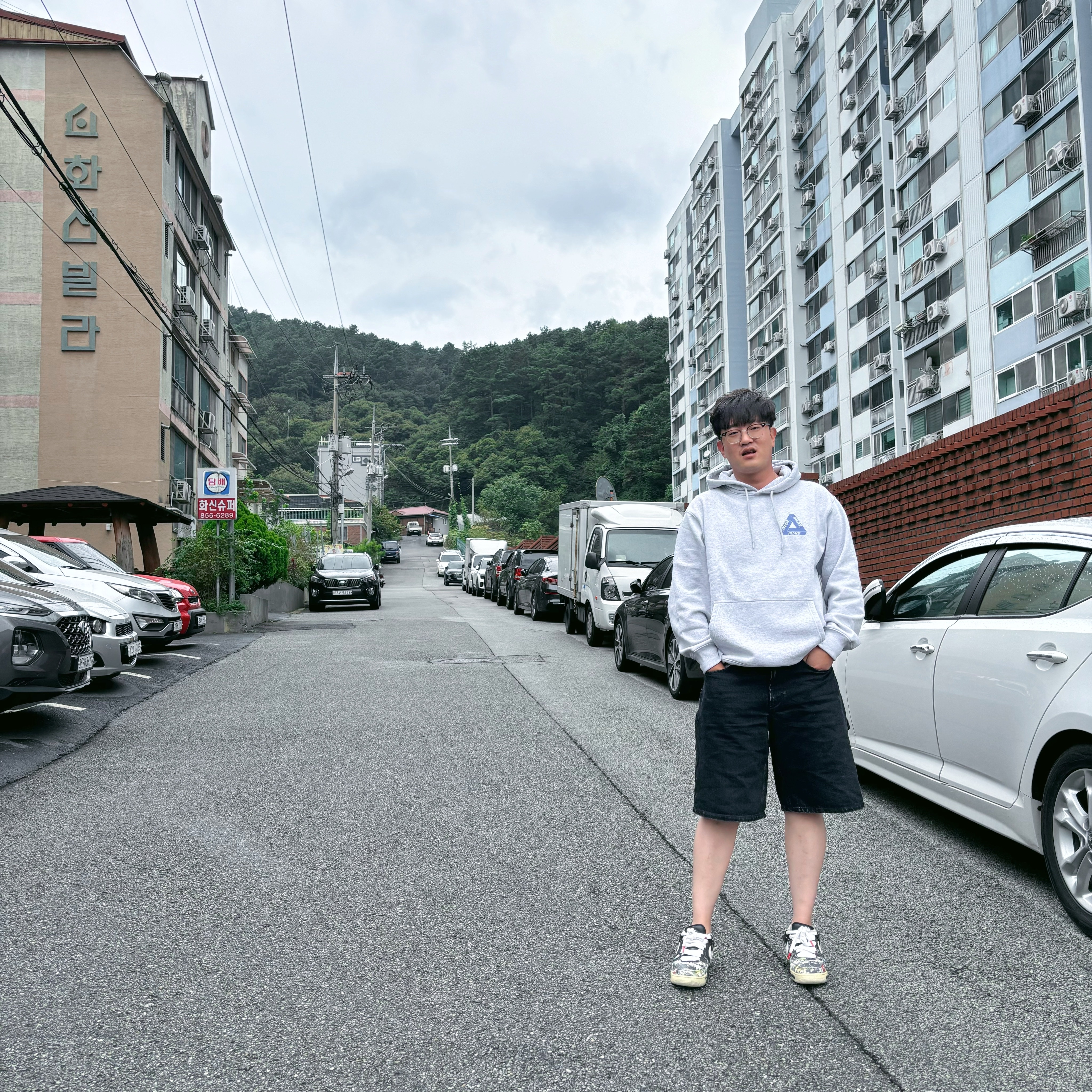 Palace Bit Grippy Tri-Ferg Hood Grey Marl - 24SS, Supreme x Nike Denim Short Black - 24SS 착용 스타일 - 2