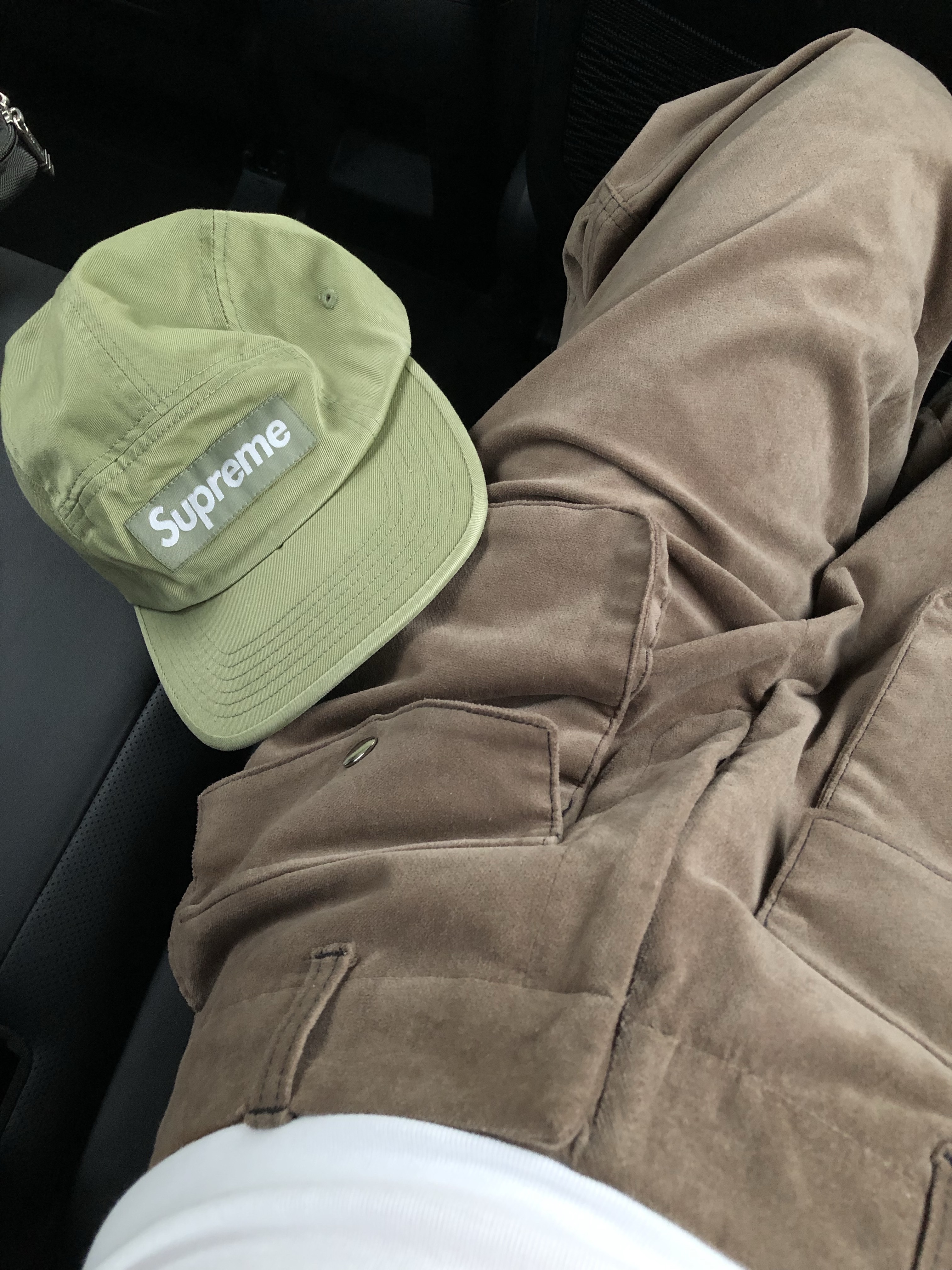 Supreme Washed Chino Twill Camp Cap Light Olive - 24SS 착용 스타일