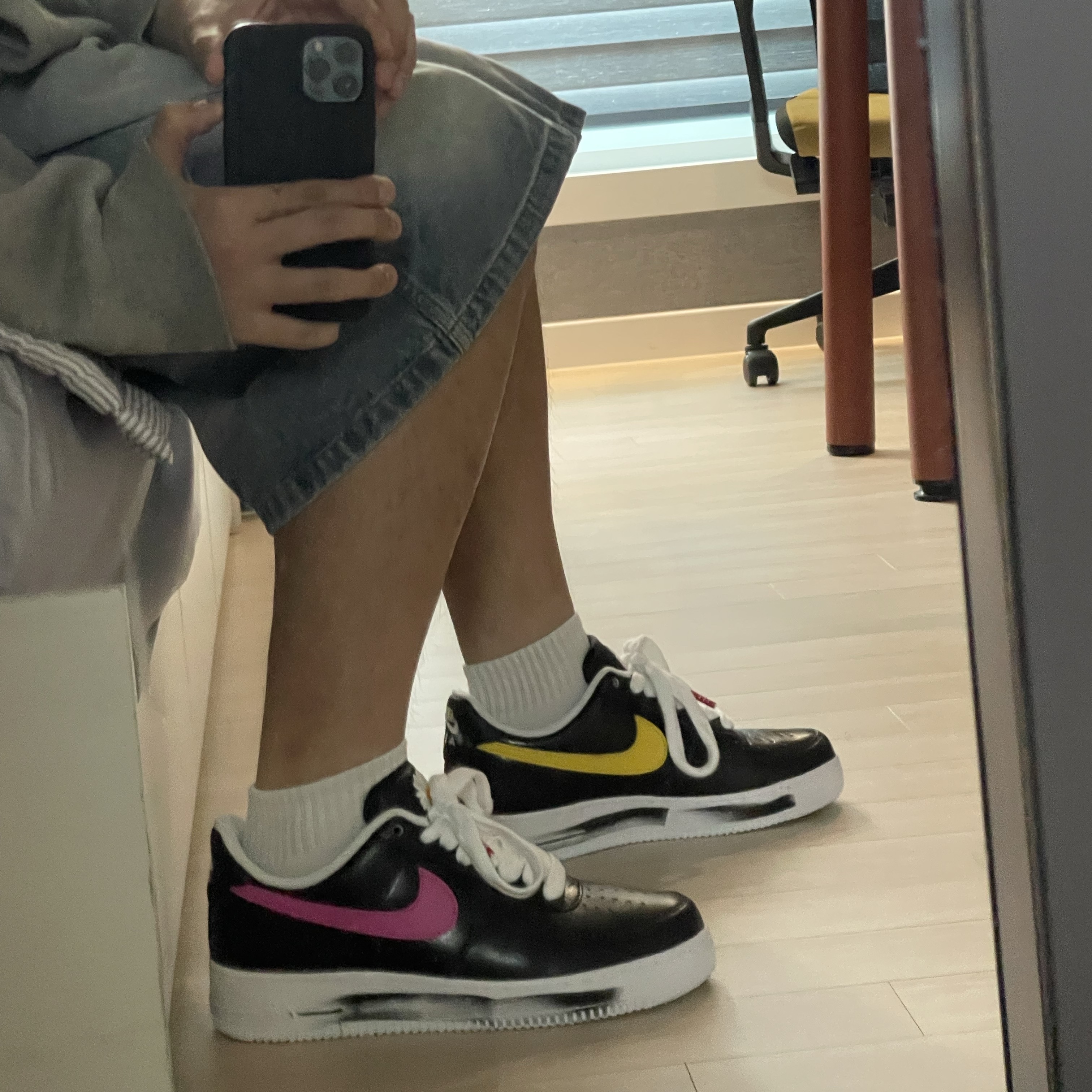 Nike x Peaceminusone Air Force 1 Low Para-Noise 3.0 Black and Multicolor 착용 스타일