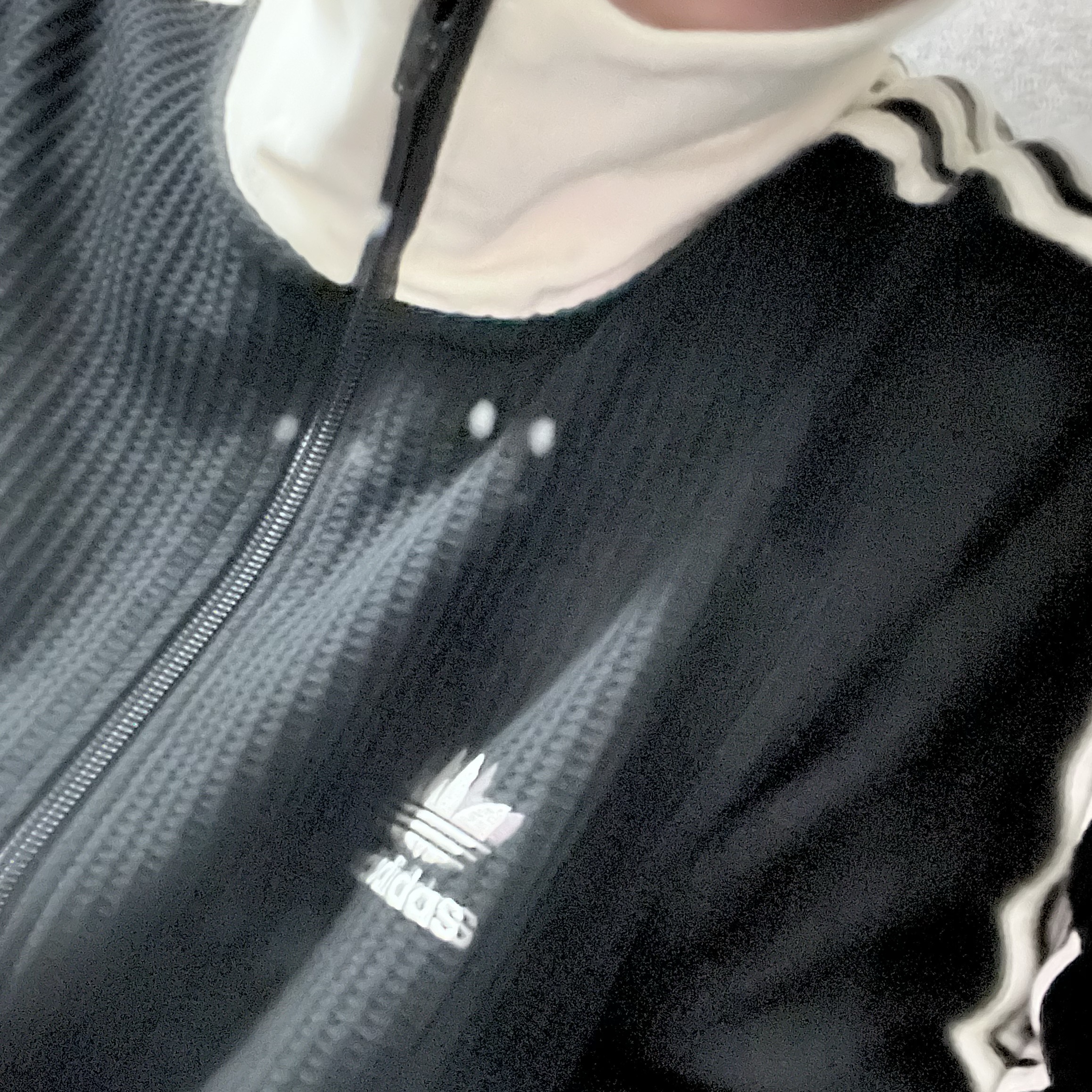 Adidas Waffle Beckenbauer Track Top Black - KR Sizing, Adidas Waffle Beckenbauer Track Top Wonder White - KR Sizing 착용 스타일 - 1