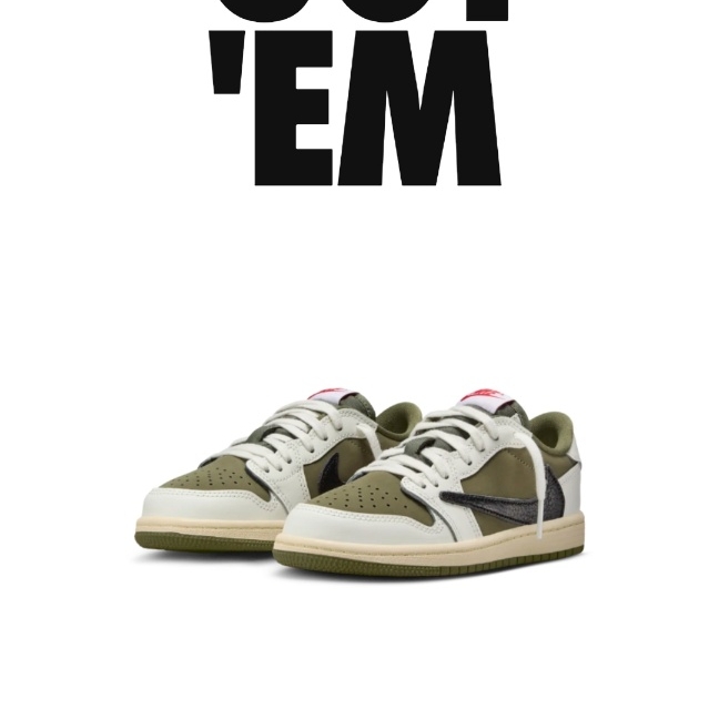 Jordan 1 x Travis Scott Retro Low OG SP Reverse Olive, (TD) Jordan 1 x Travis Scott Retro Low OG SP Reverse Olive 착용 스타일 - 2