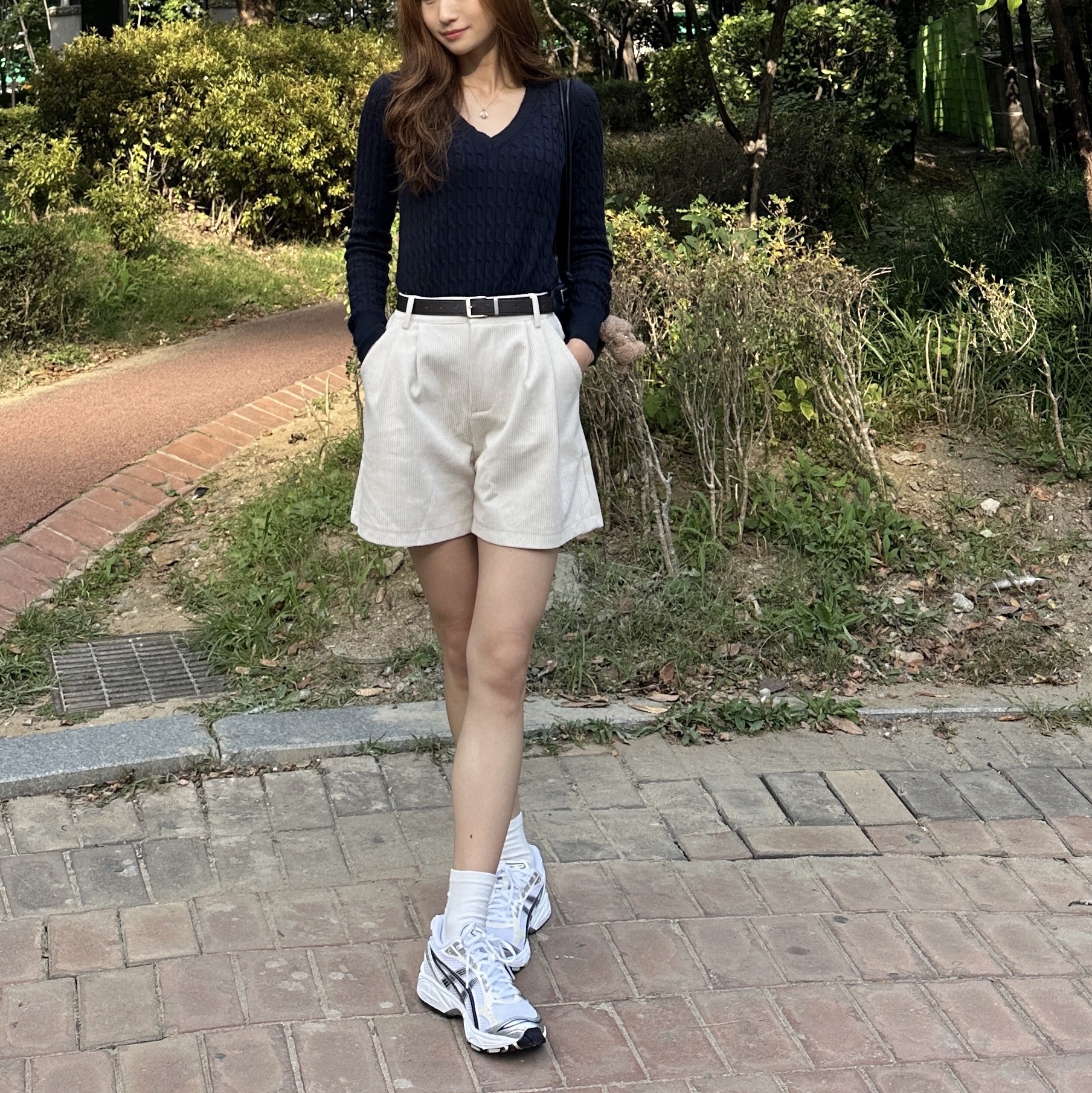 (W) Asics Gel-Kayano 14 White Midnight 착용 스타일 - 1