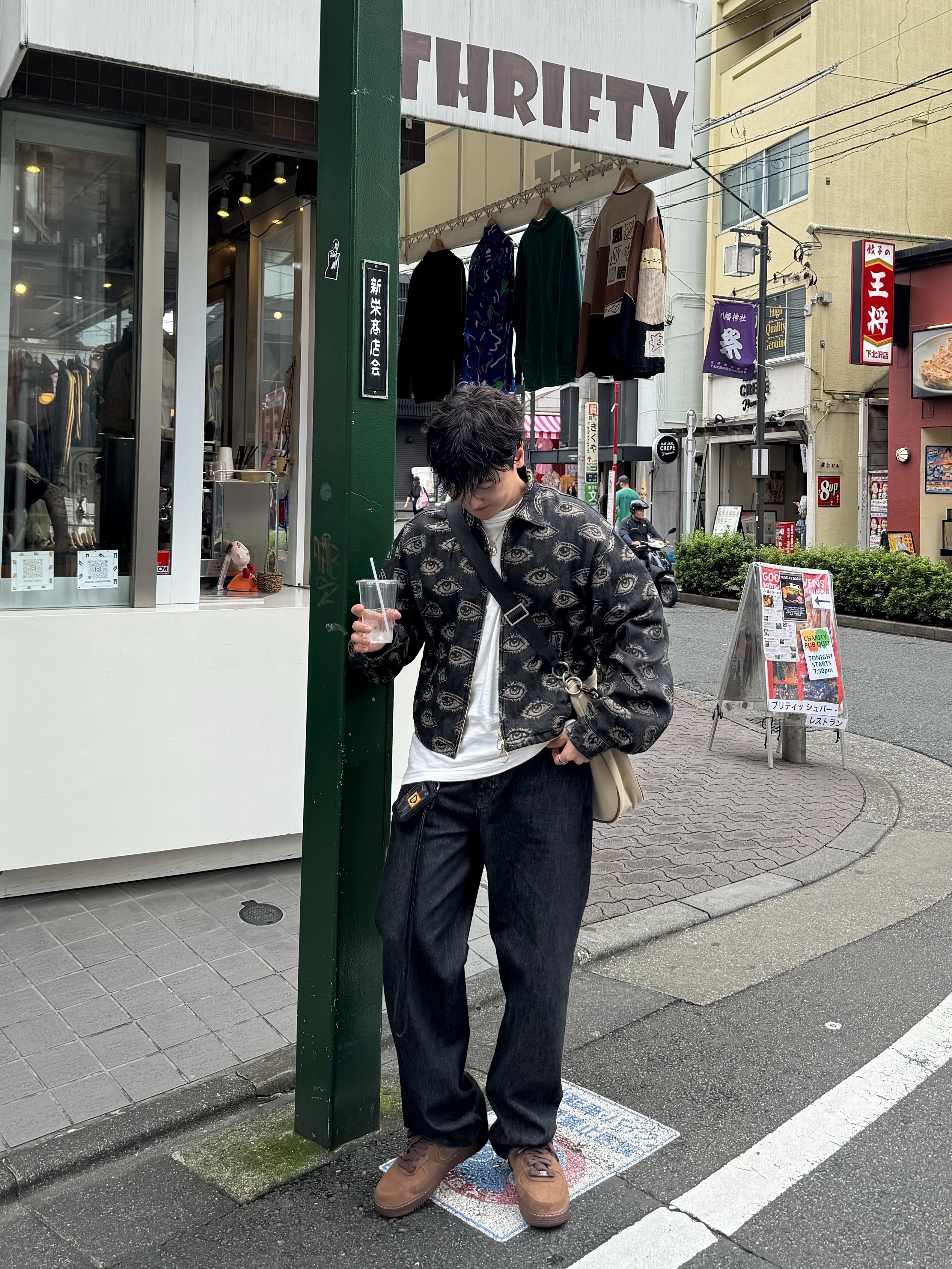 Kapital 12 oz. Speakeasy Denim Drizzler Jacket Black 착용 스타일