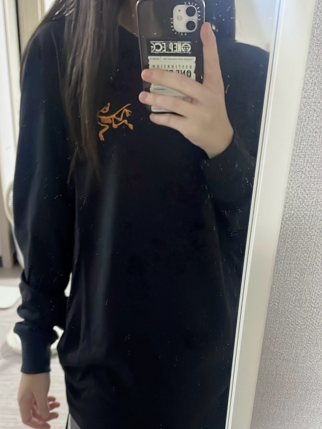 Arc'teryx Arc'Multi Bird Logo LS T-Shirt Black 착용 스타일 - 2