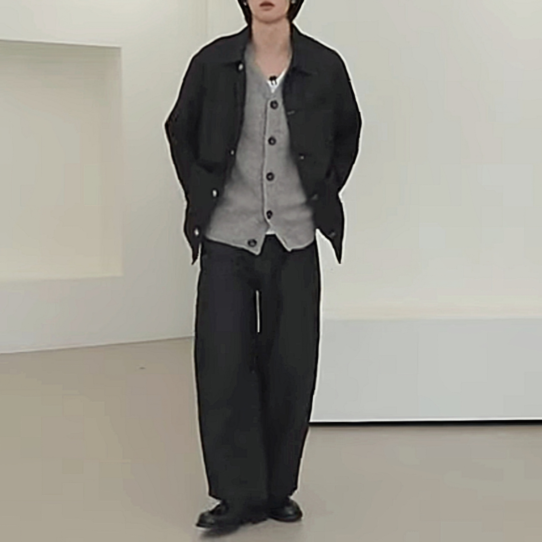 Zara x Studio Nicholson Denim Jacket Black, Zara x Studio Nicholson Balloon Jeans Black 착용 스타일