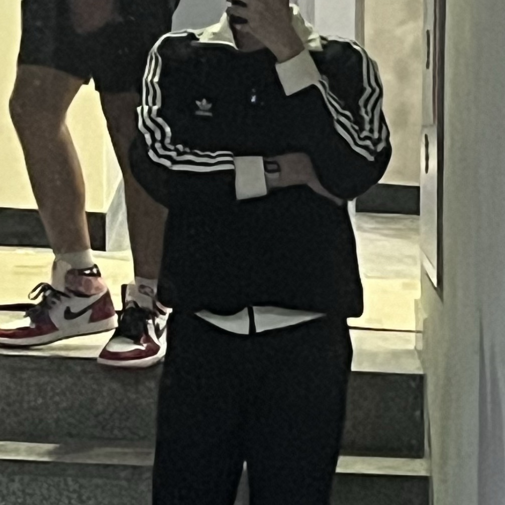 Adidas Waffle Beckenbauer Track Top Black - KR Sizing, Adidas Waffle Beckenbauer Track Top Wonder White - KR Sizing 착용 스타일 - 4