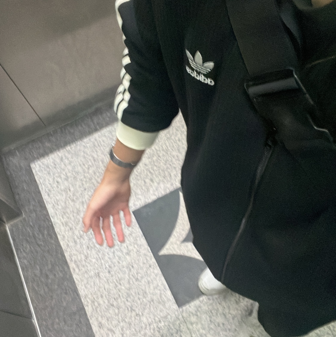 Adidas Waffle Beckenbauer Track Top Black - KR Sizing, Adidas Waffle Beckenbauer Track Top Wonder White - KR Sizing 착용 스타일 - 5