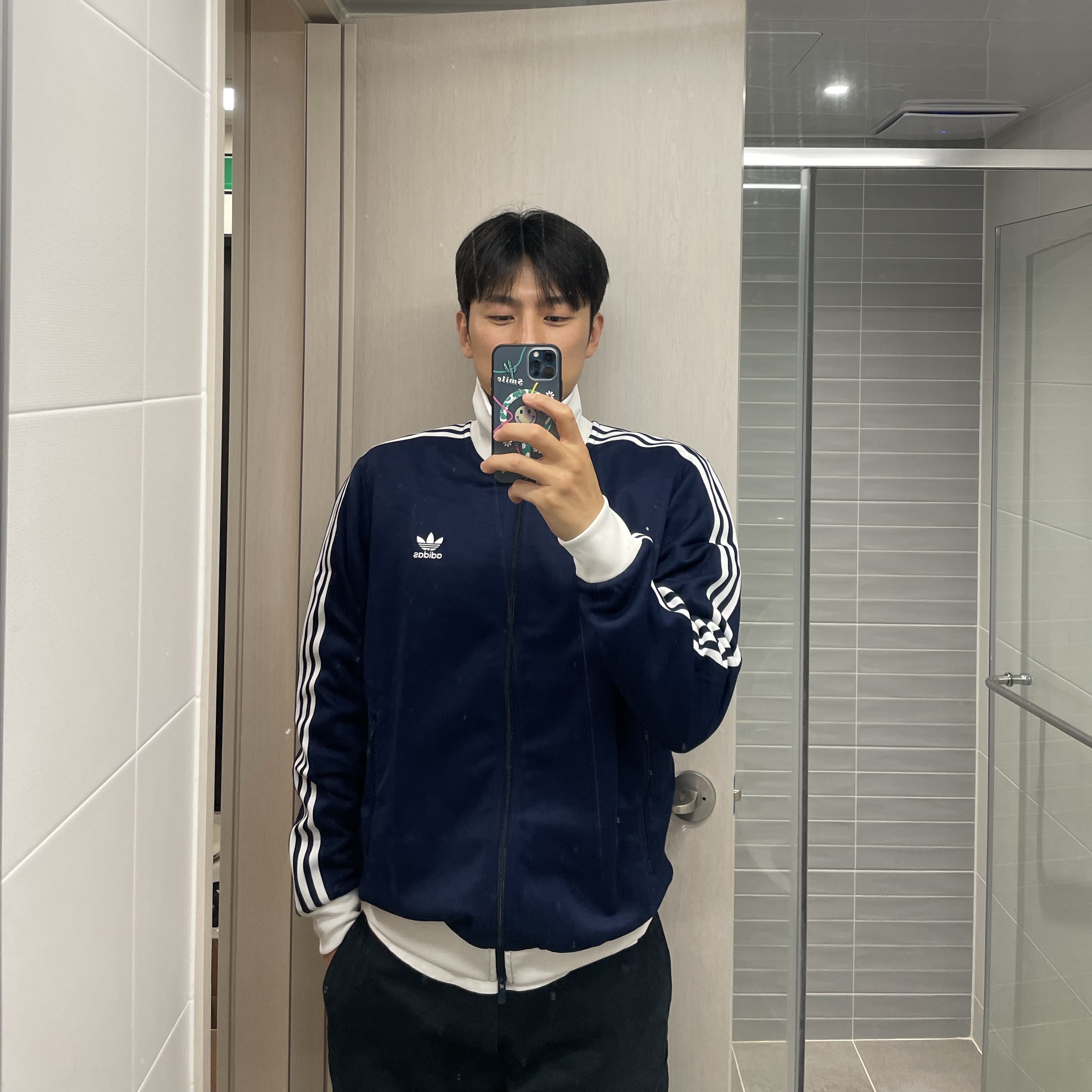 Adidas Adicolor Classic Beckenbauer Track Top Night Indigo - KR Sizing 착용 스타일