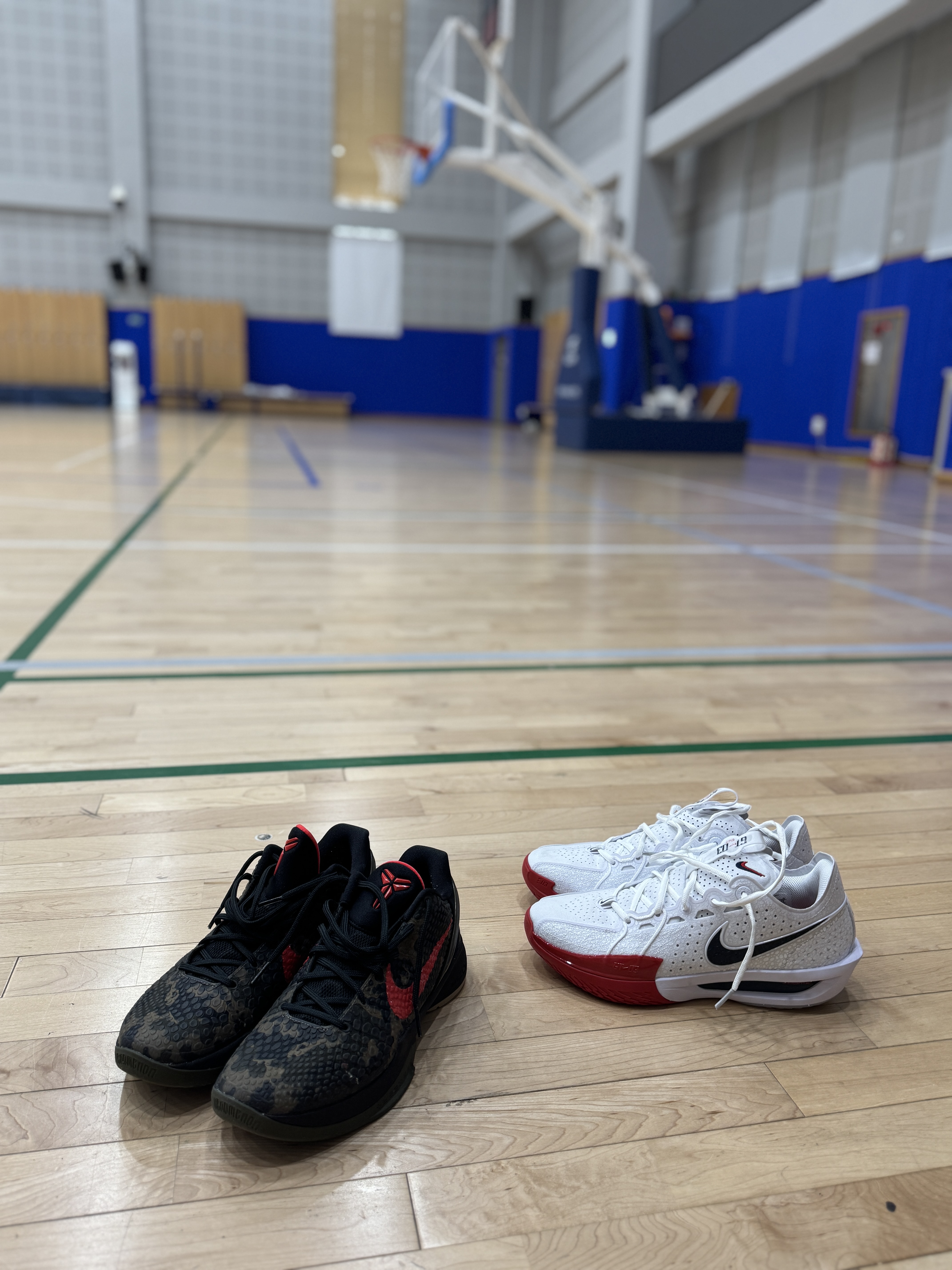 Nike Kobe 6 Protro Italian Camo, Nike Air Zoom GT Cut 3 USA White Obsidian Sport Red 착용 스타일