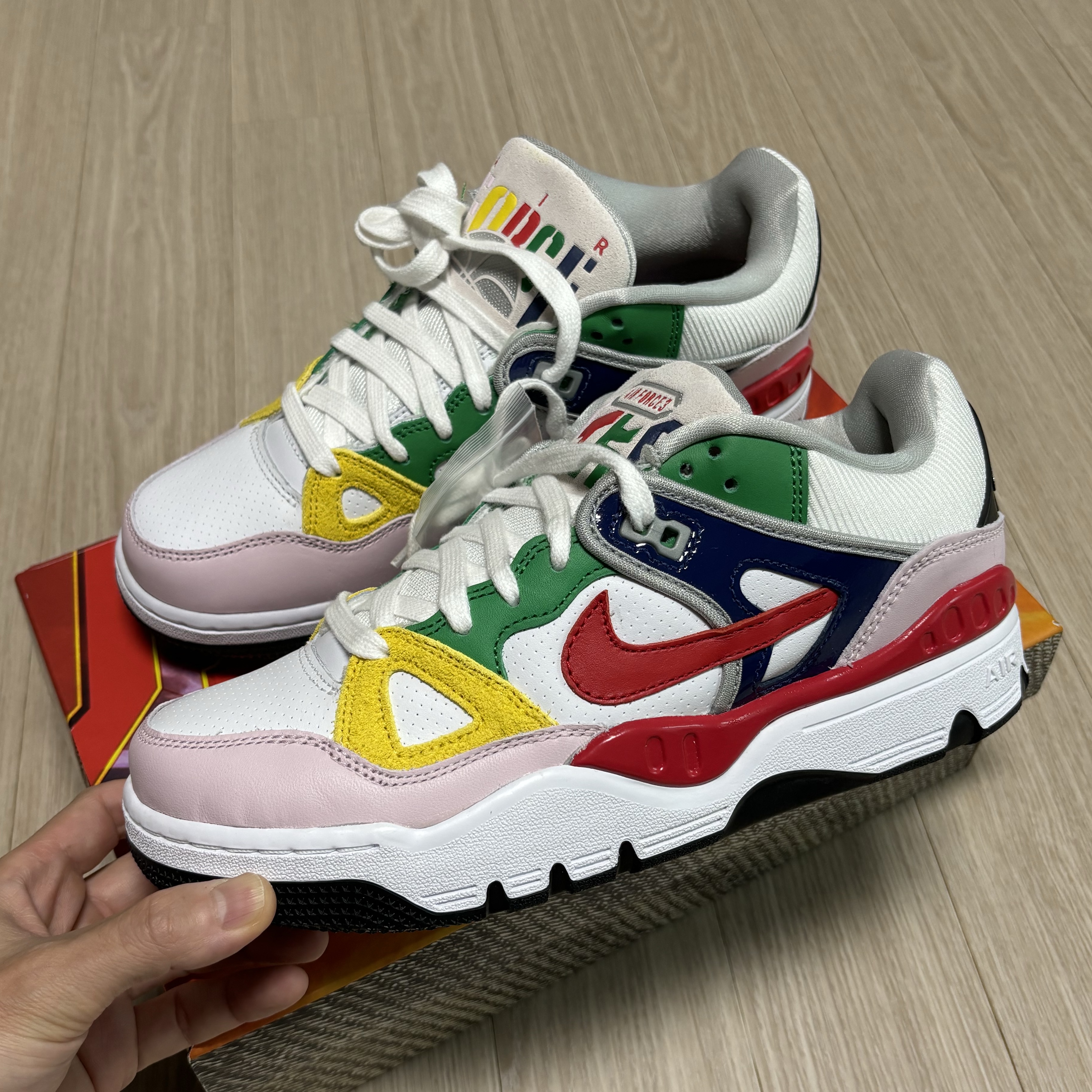 Nike x Nigo Air Force 3 Low SP Blue Void and Tour Yellow 착용 스타일 - 1