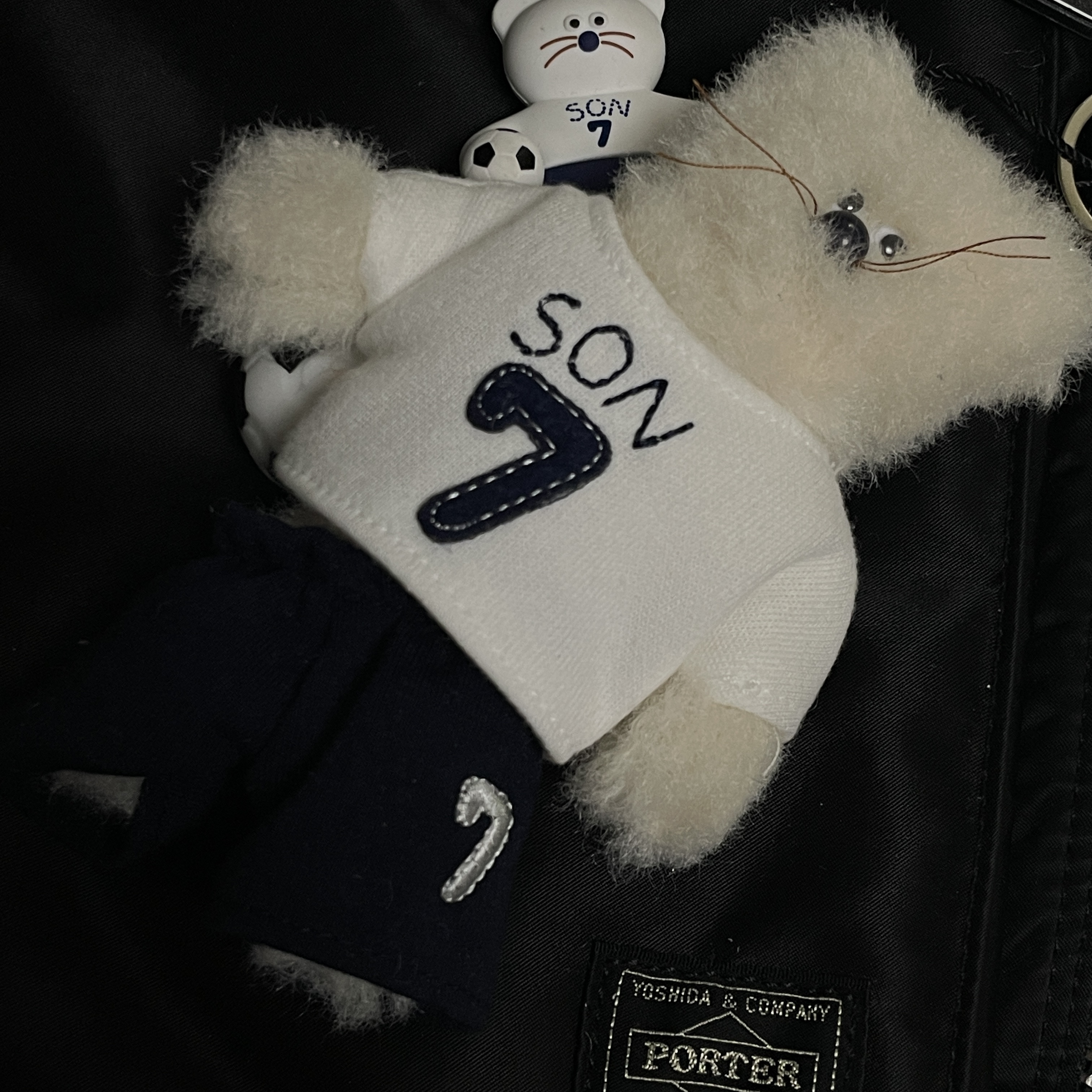 Monamhee x NOS7 SON.hee Keyring Cream, Porter Tanker 2Way Briefcase Black 착용 스타일
