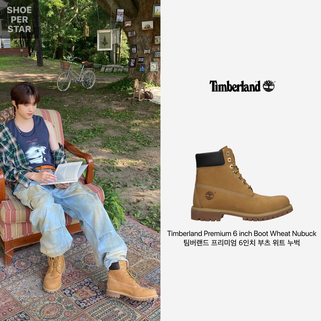 Timberland Premium 6 inch Waterproof Boot Wheat Nubuck - Wide 착용 스타일 - 1