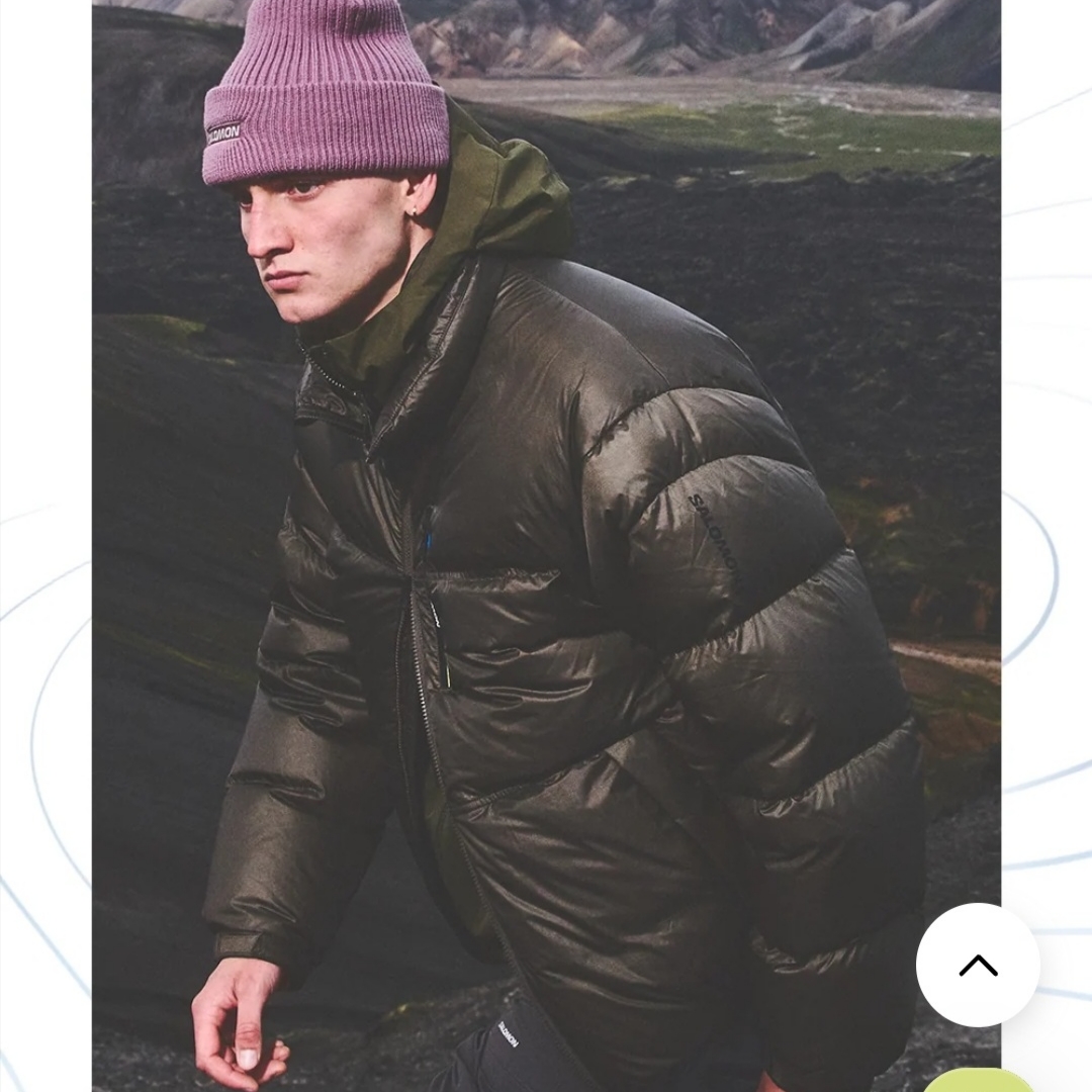 Salomon Contour Down Jacket Black, Salomon Contour Down Jacket Chocolate 착용 스타일 - 2