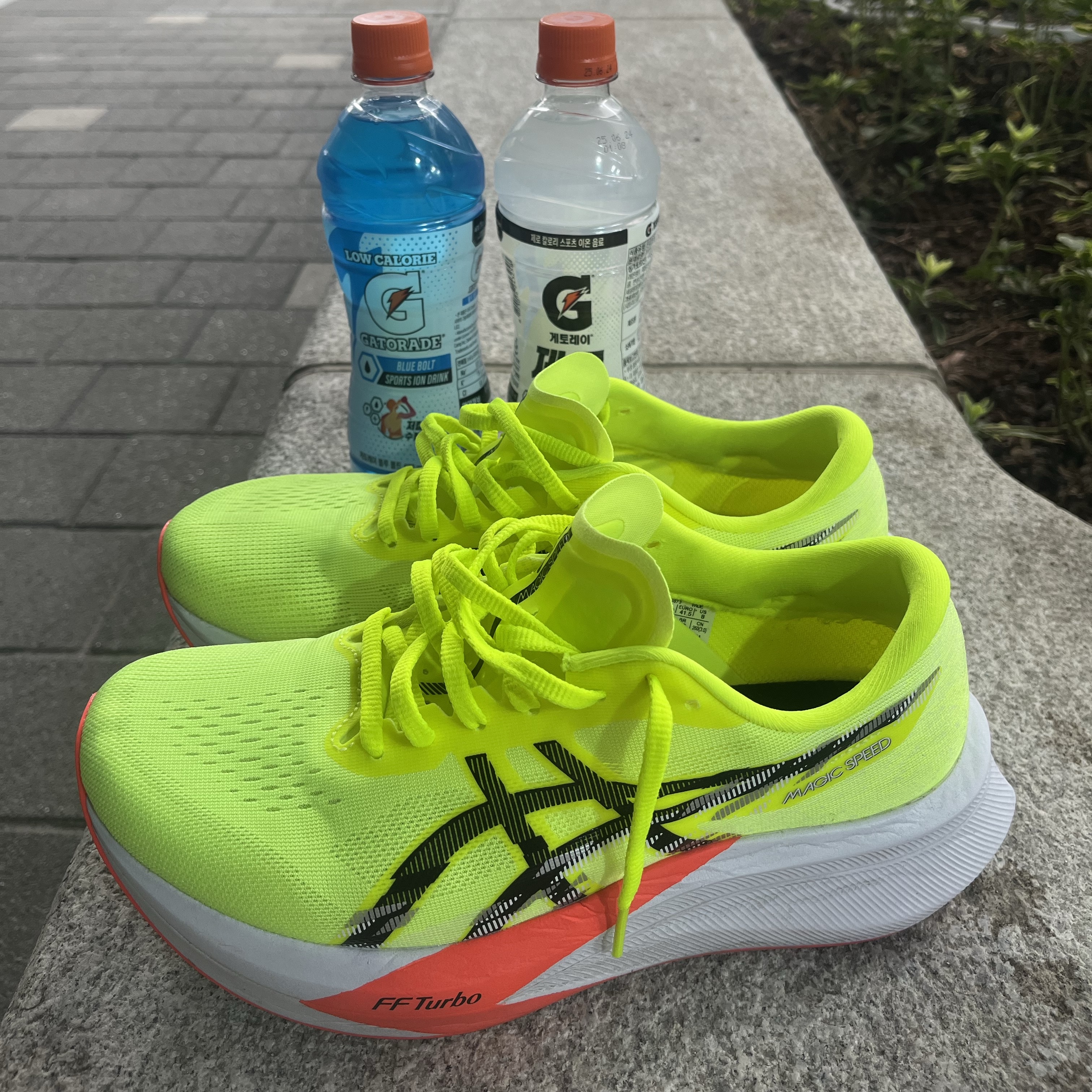 Asics Magic Speed 4 Safety Yellow Black - 2E Wide 착용 스타일