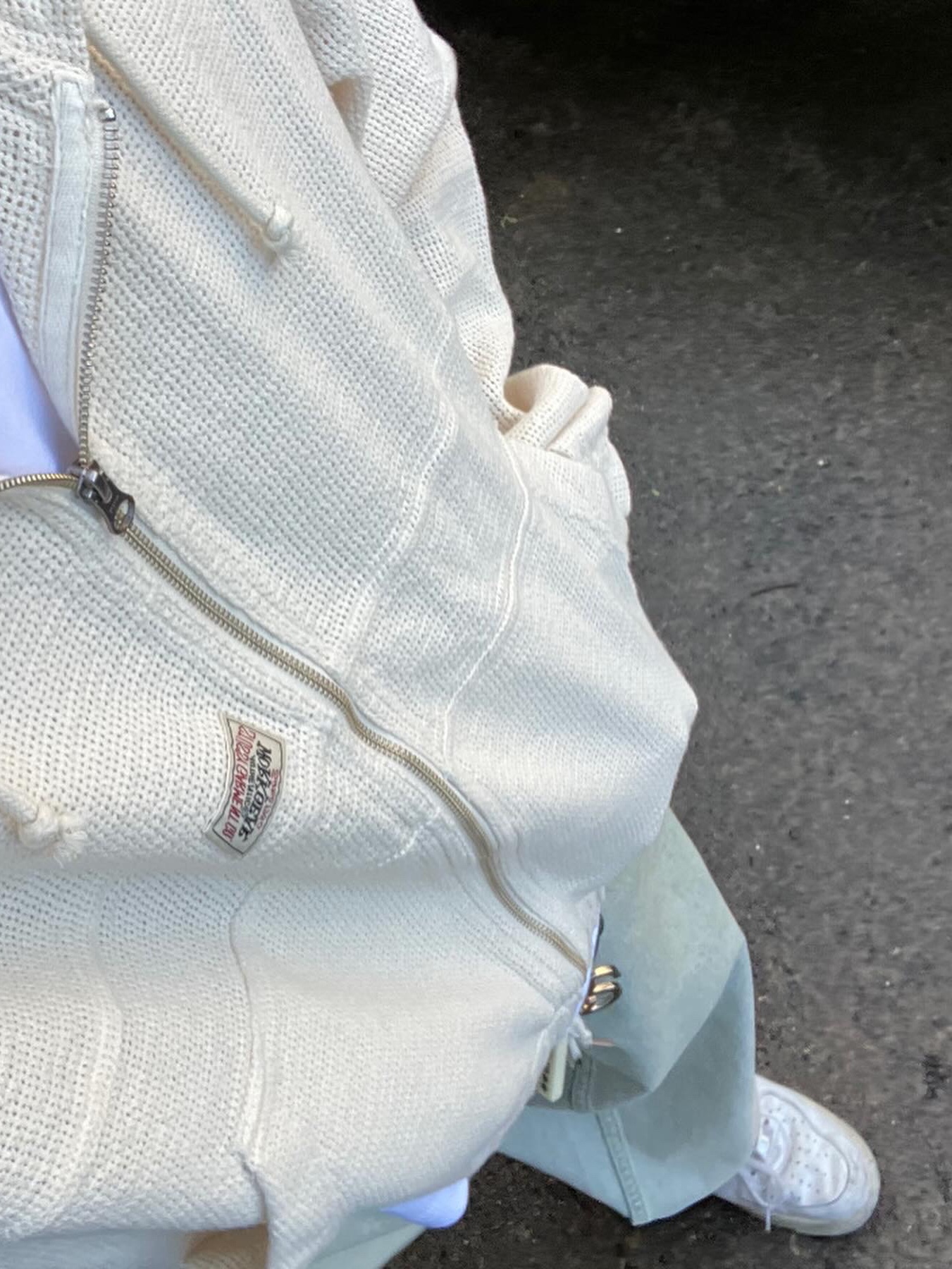 Stussy Cotton Mesh Work Jacket Bone 착용 스타일