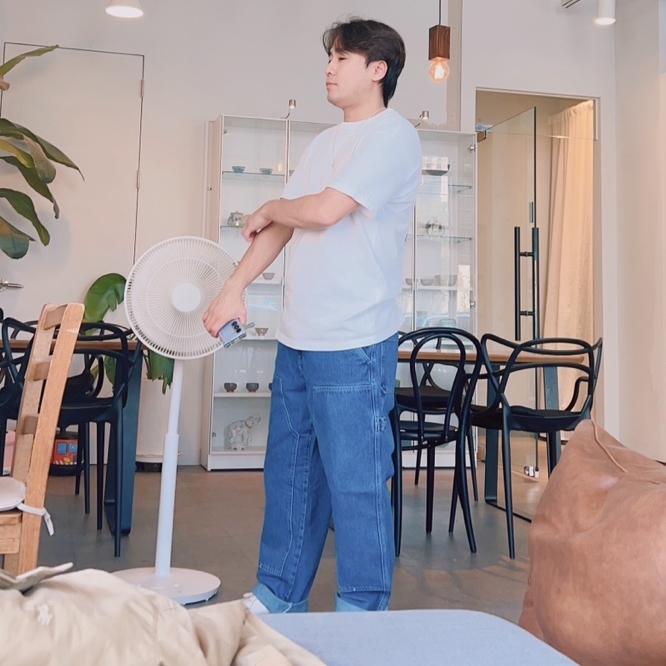 Stussy Denim Work Pants Blue, Scudo Shell Drop Plain Necklace Extrabold 착용 스타일 - 2