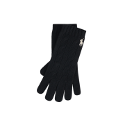 [20% 적립] Polo Ralph Lauren Women Cable Knit Wool Cashmere Gloves Black - 24FW
