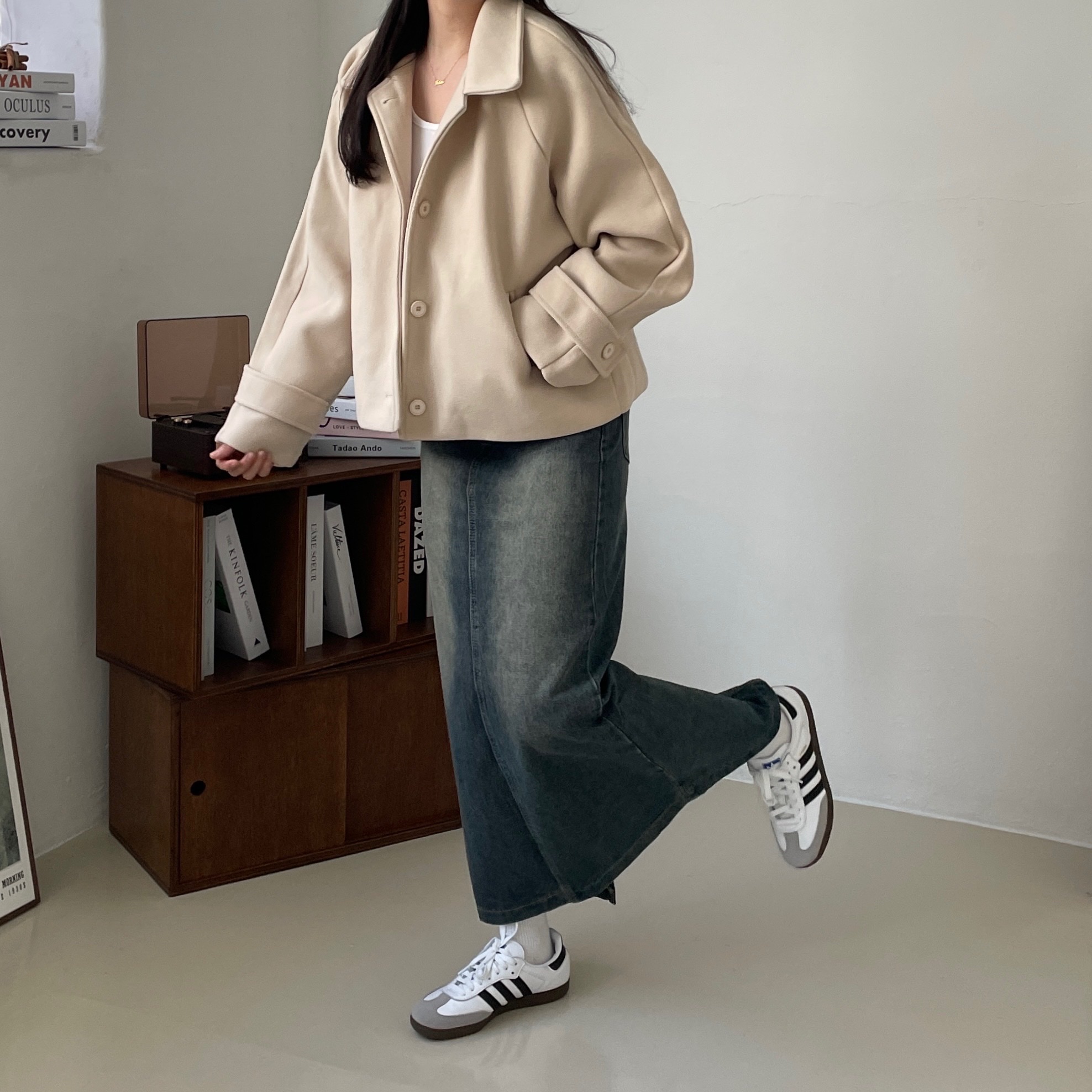 Adidas Samba OG Cloud White 착용 스타일 - 10