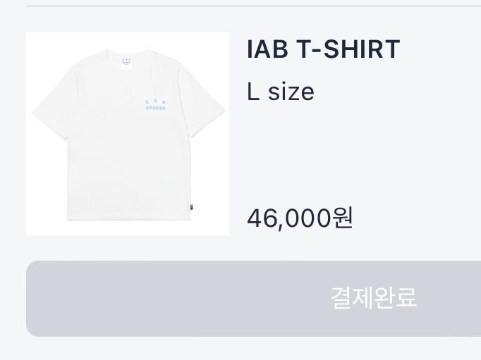 IAB Studio T-Shirt White Sky Blue 착용 스타일