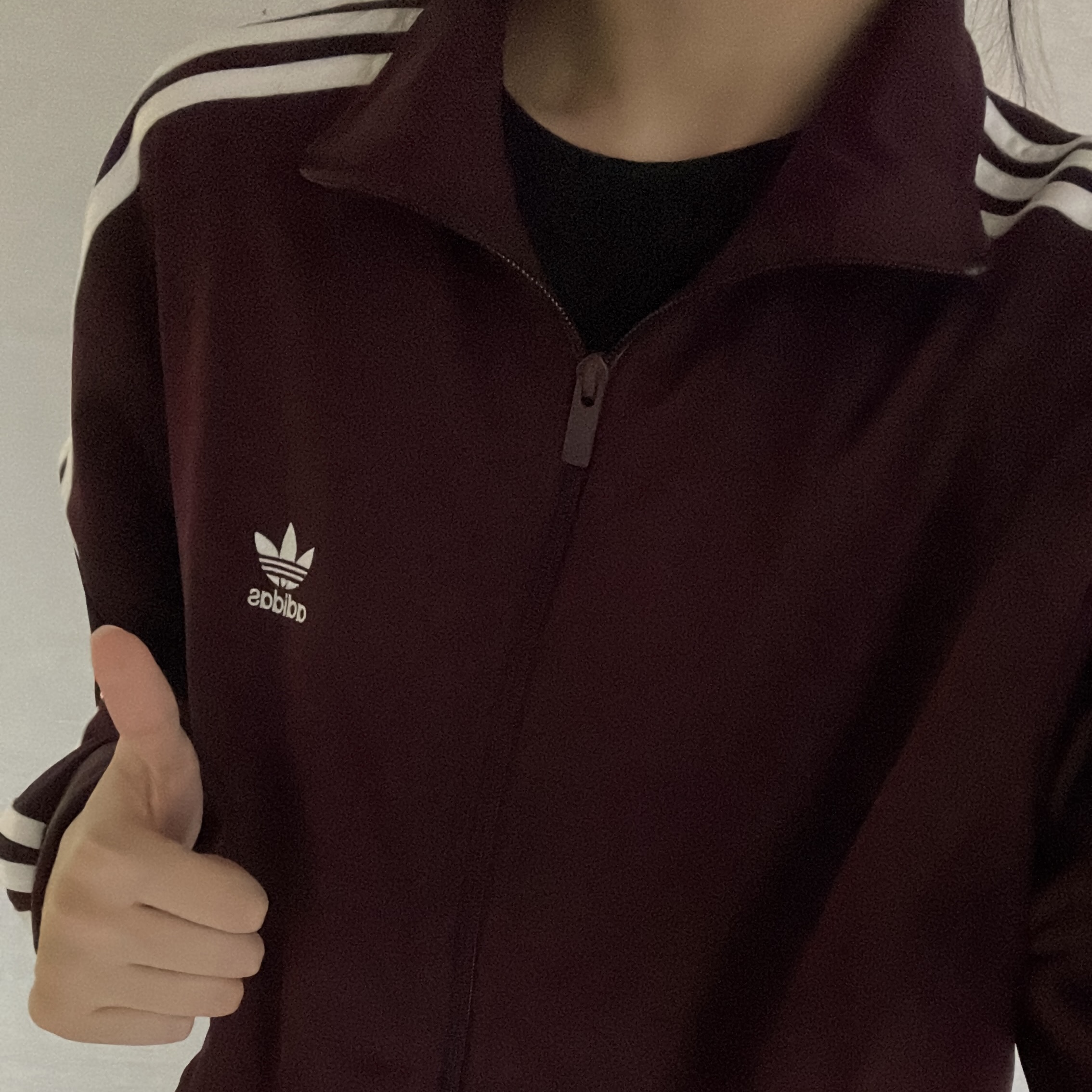 Adidas Adicolor Classic Firebird Track Top Maroon - KR Sizing 착용 스타일