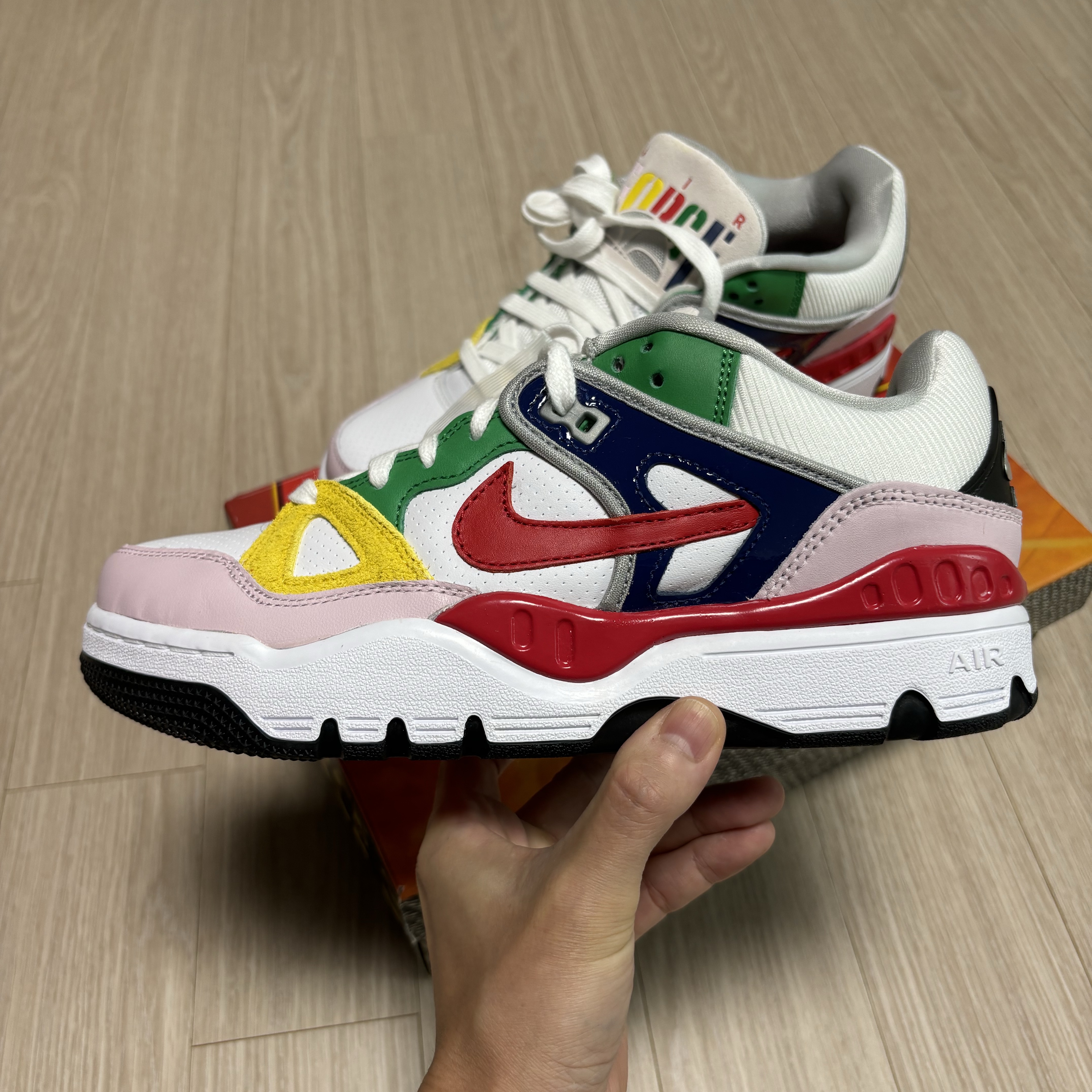 Nike x Nigo Air Force 3 Low SP Blue Void and Tour Yellow 착용 스타일 - 5