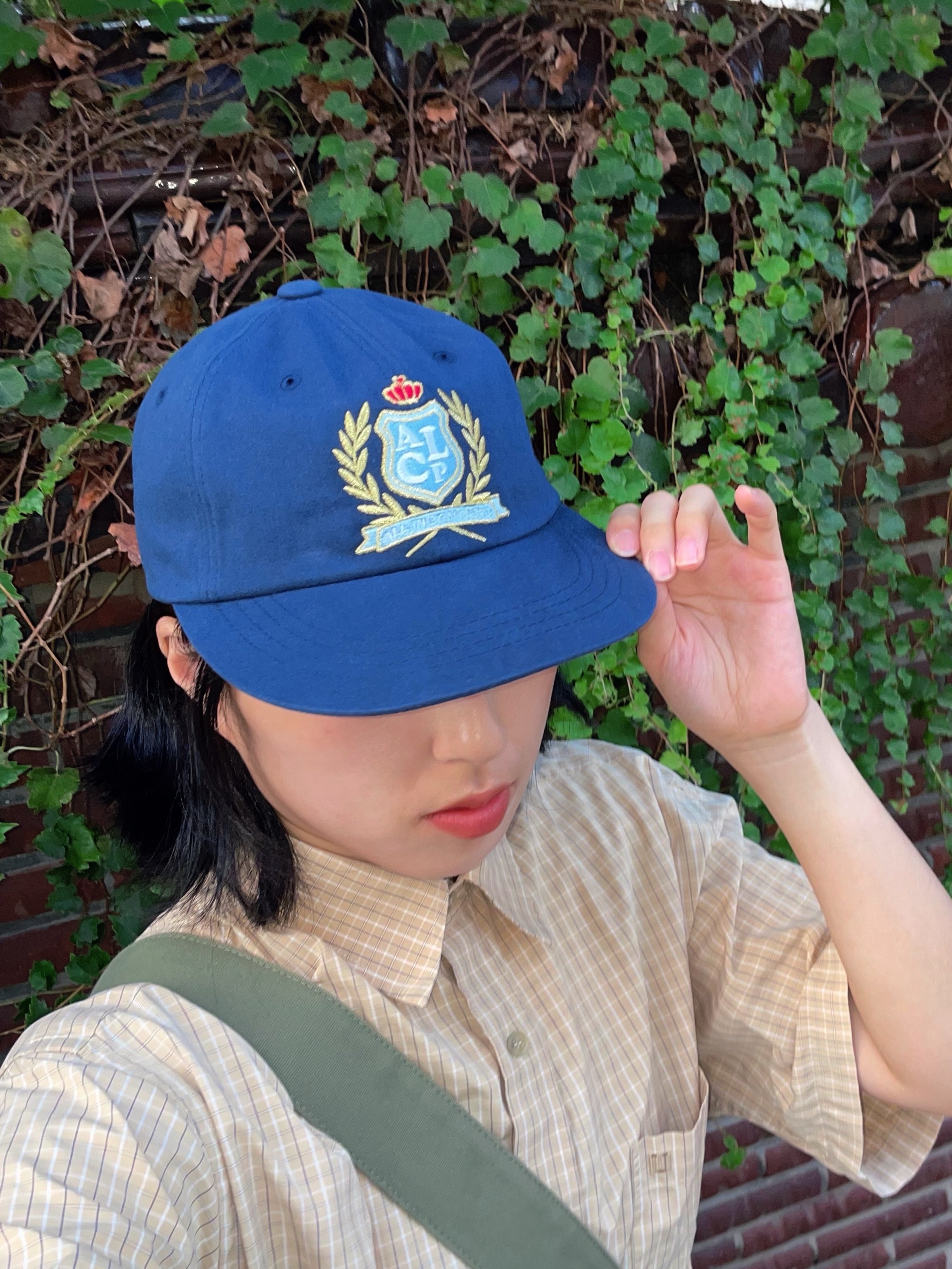 Allincomplete ALCP High School Cap Navy 착용 스타일 - 3