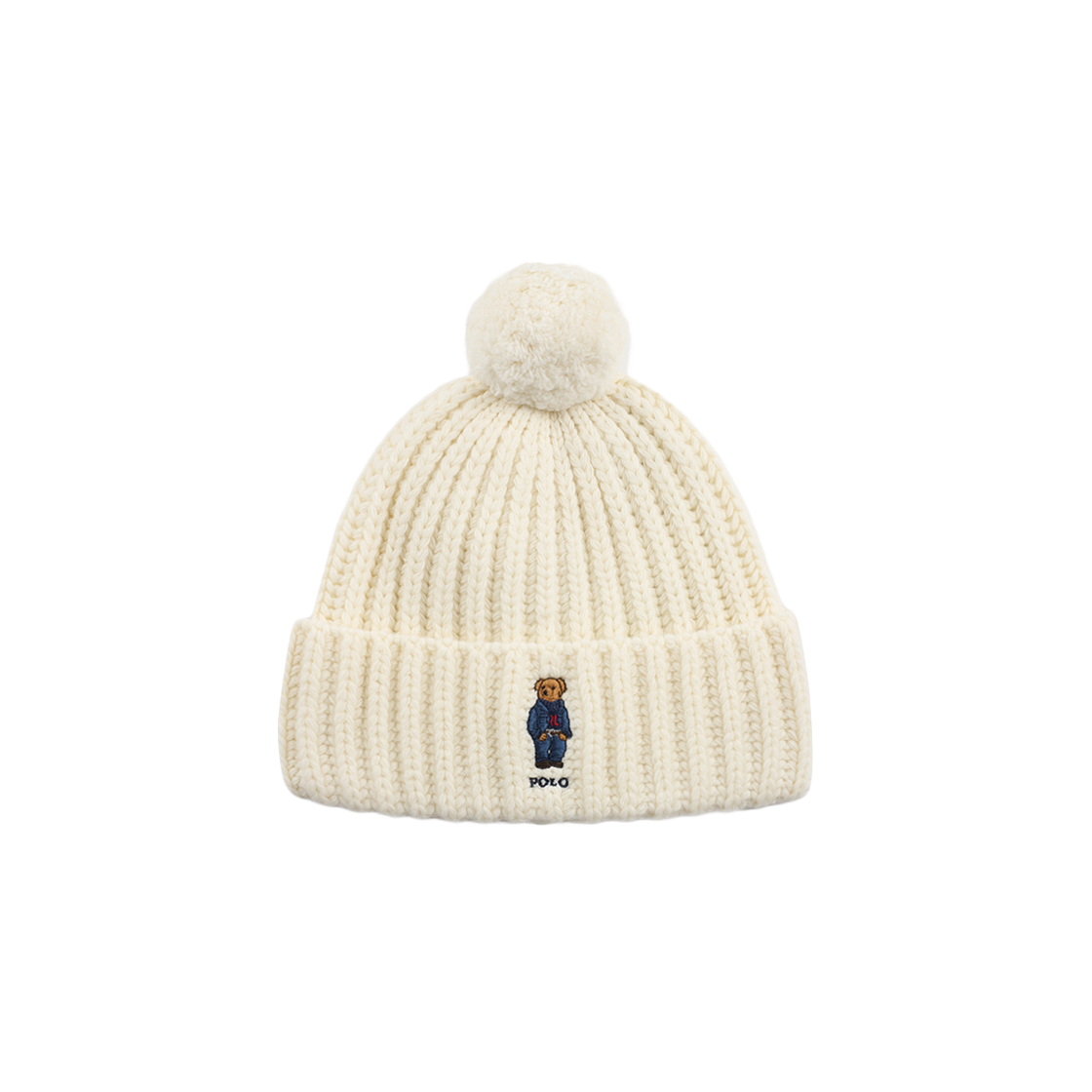 [30%적립] 폴로 랄프 로렌 우먼 폴로 베어 립 폼폼 비니 햇 내추럴 - 24FW