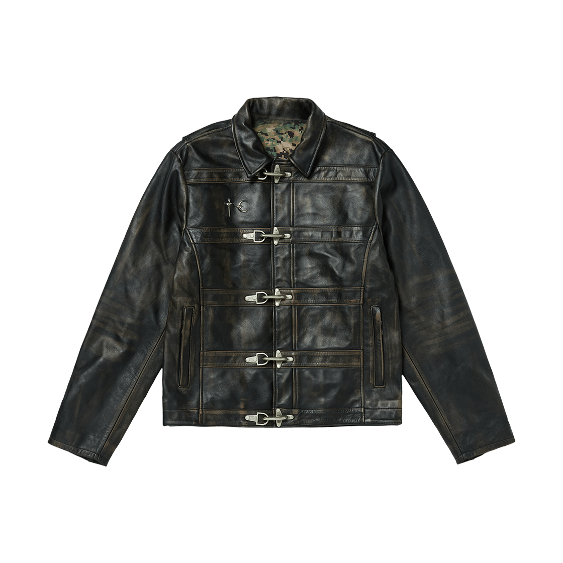 KM4DOTLTC02BK Thug Club Bio Soldier Leather Jacket Black - 24FW