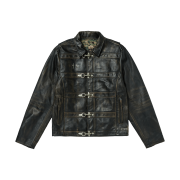 Thug Club Bio Soldier Leather Jacket Black - 24FW