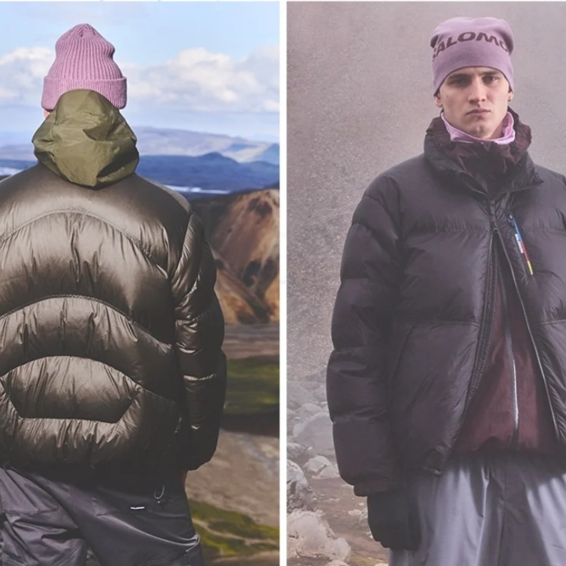 Salomon Contour Down Jacket Black, Salomon Contour Down Jacket Chocolate 착용 스타일 - 3