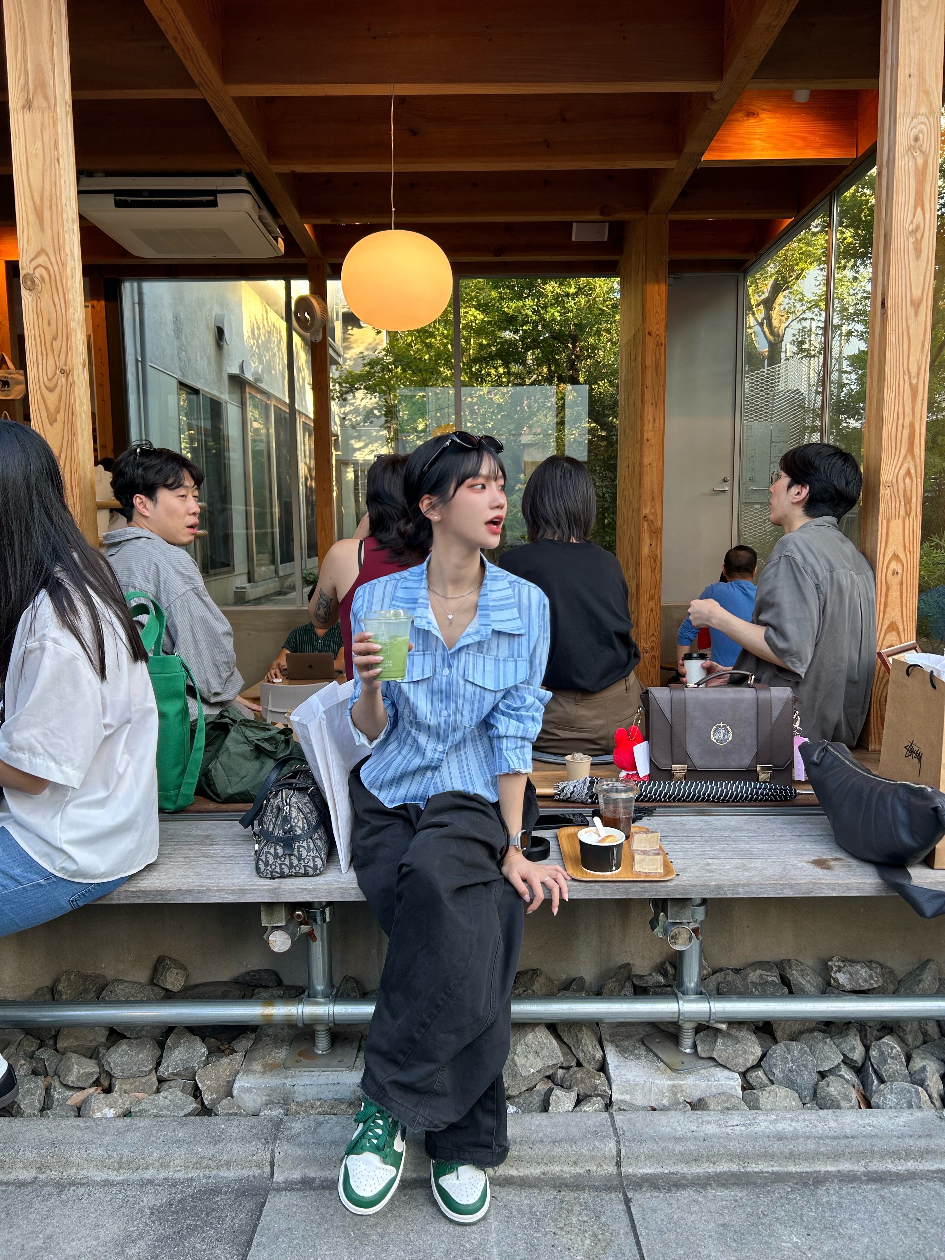 (W) Nike Dunk Low Gorge Green 착용 스타일 - 2