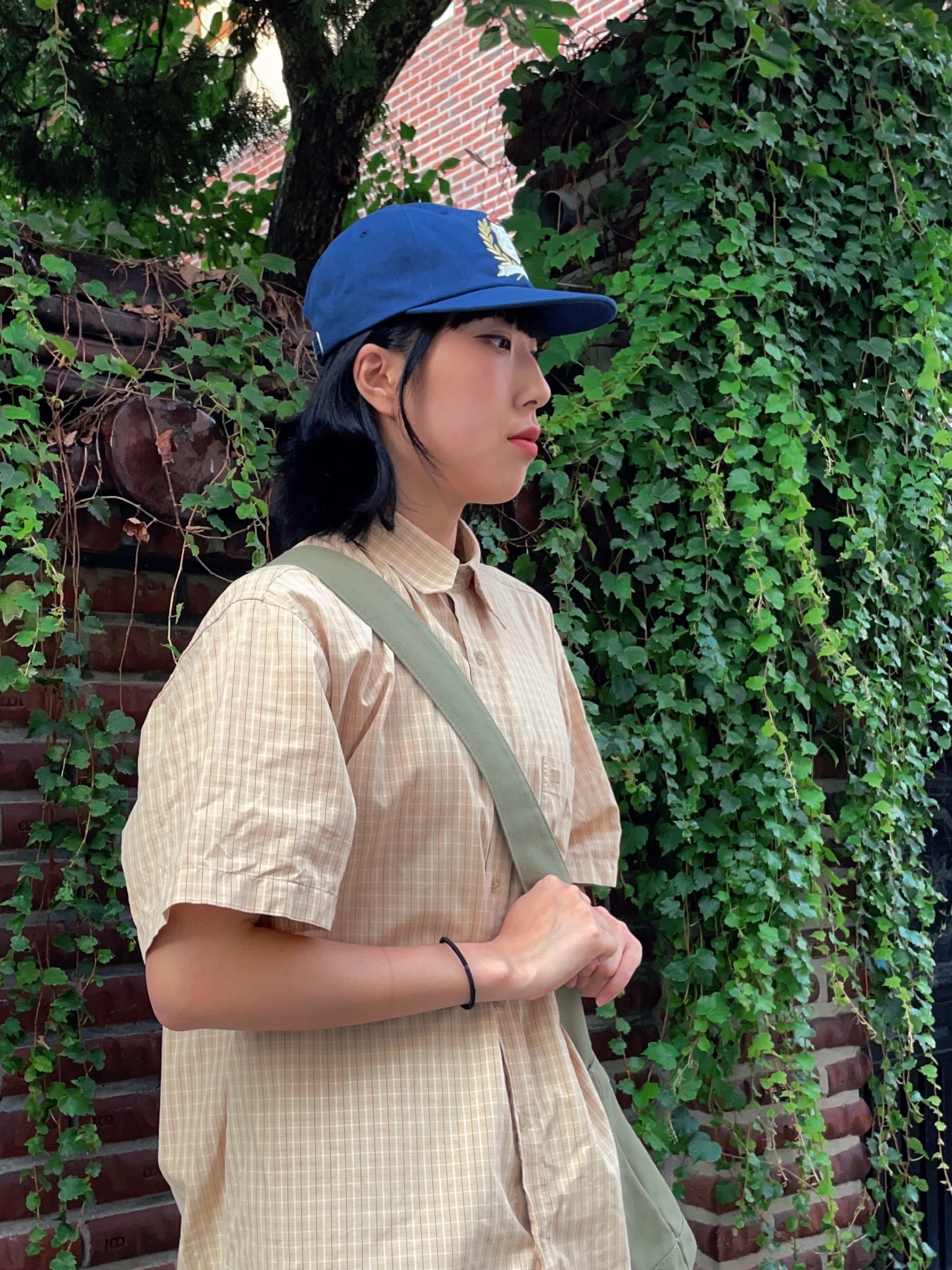 Allincomplete ALCP High School Cap Navy 착용 스타일 - 2