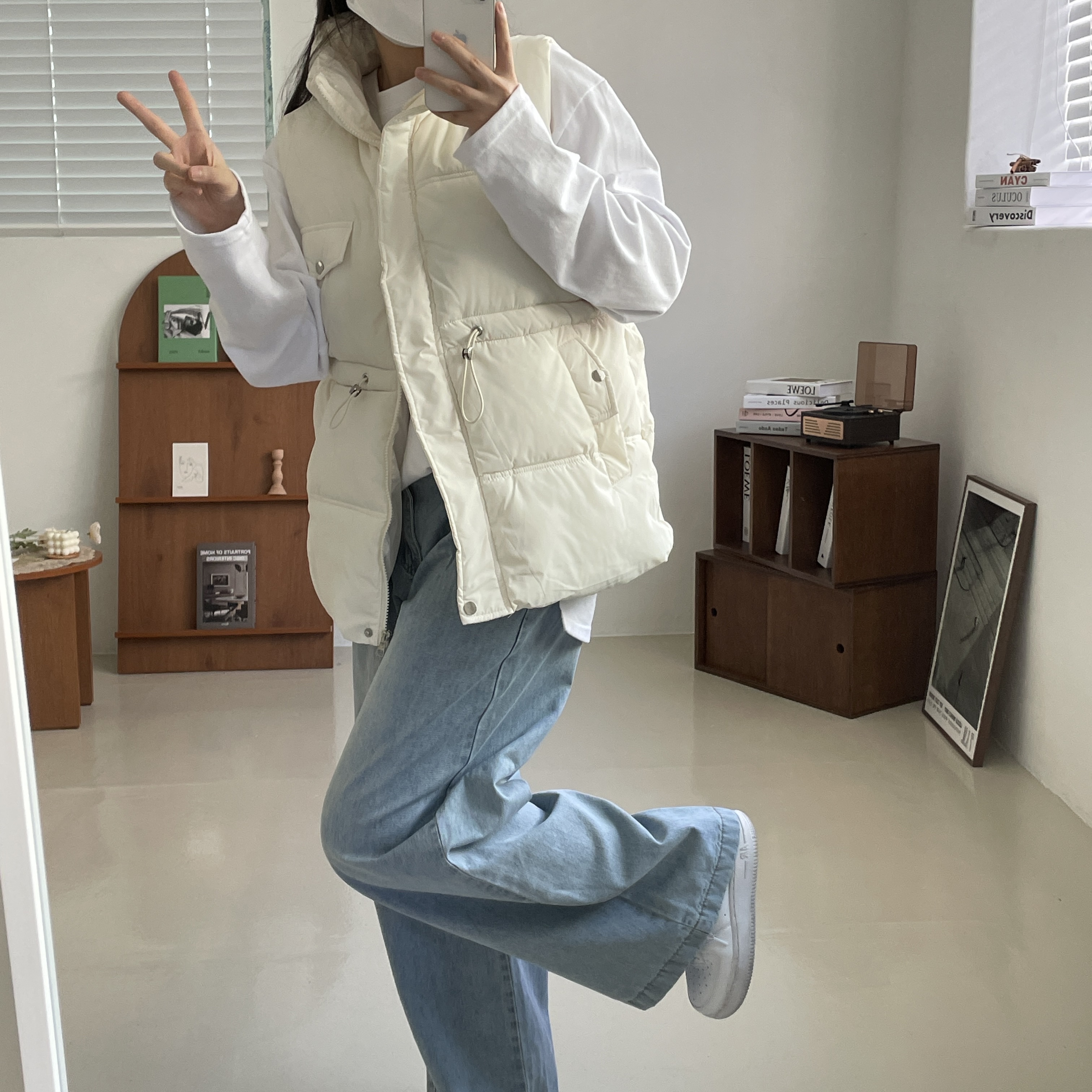(W) Nike Air Force 1 '07 Low White 착용 스타일 - 7