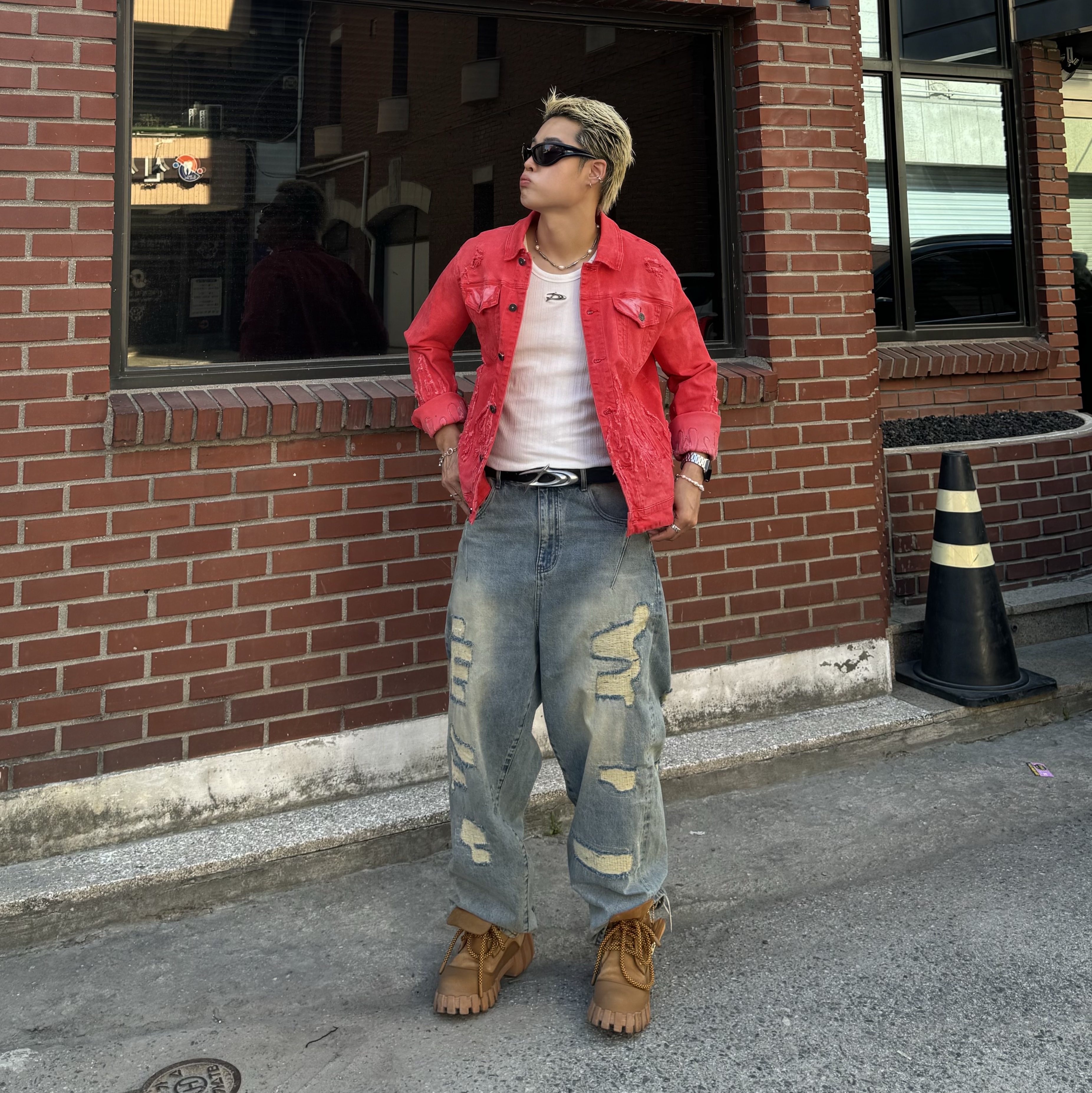 Timberland x Humberto Leon 6 Inch Boot Wheat Nubuck - Medium 착용 스타일