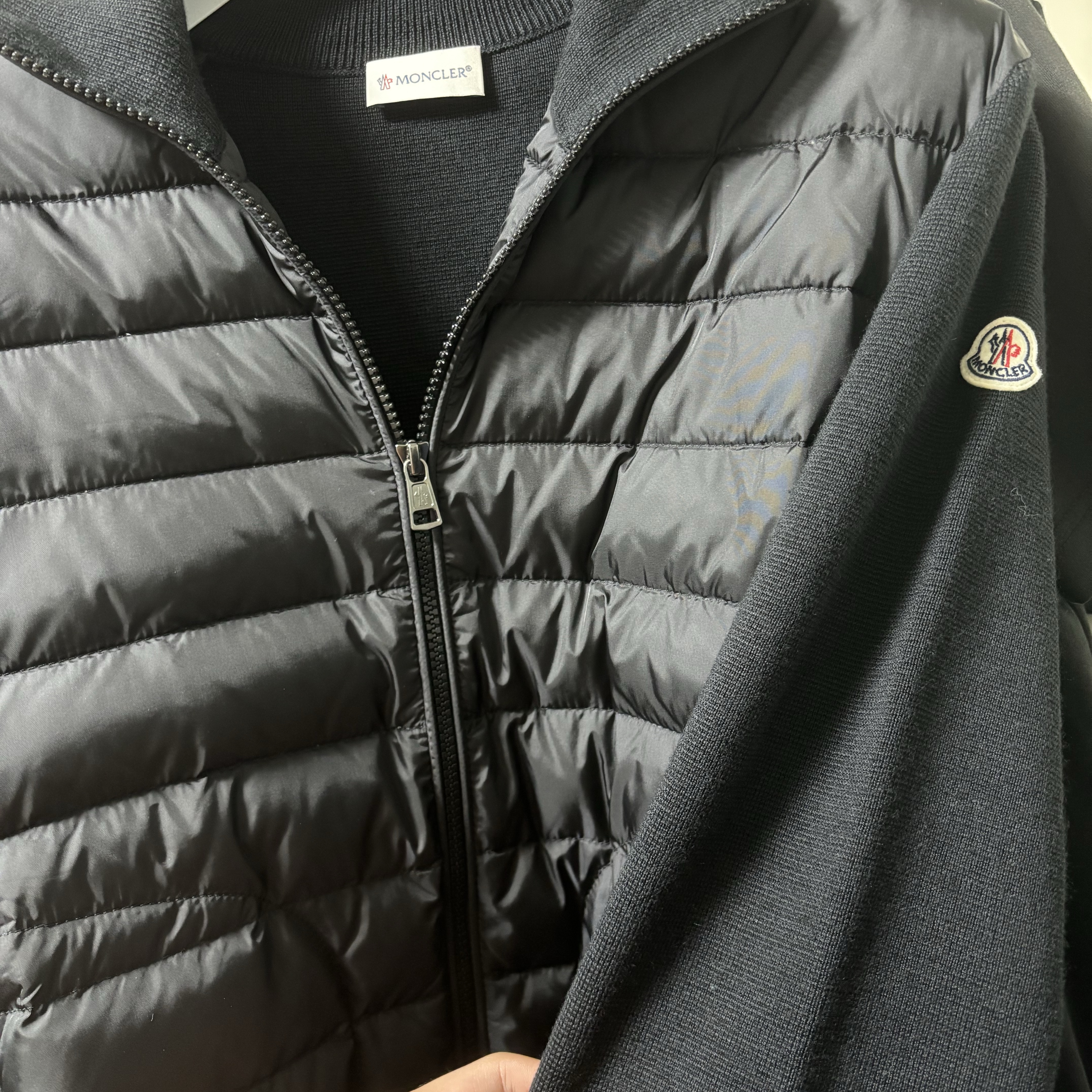 Moncler Padded Wool Cardigan Black - 24FW 착용 스타일