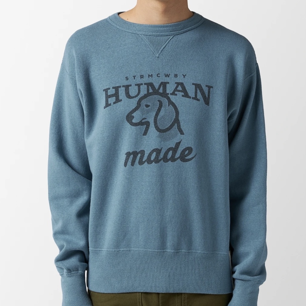 Human Made Tsuriami Sweatshirt Blue 착용 스타일 - 1