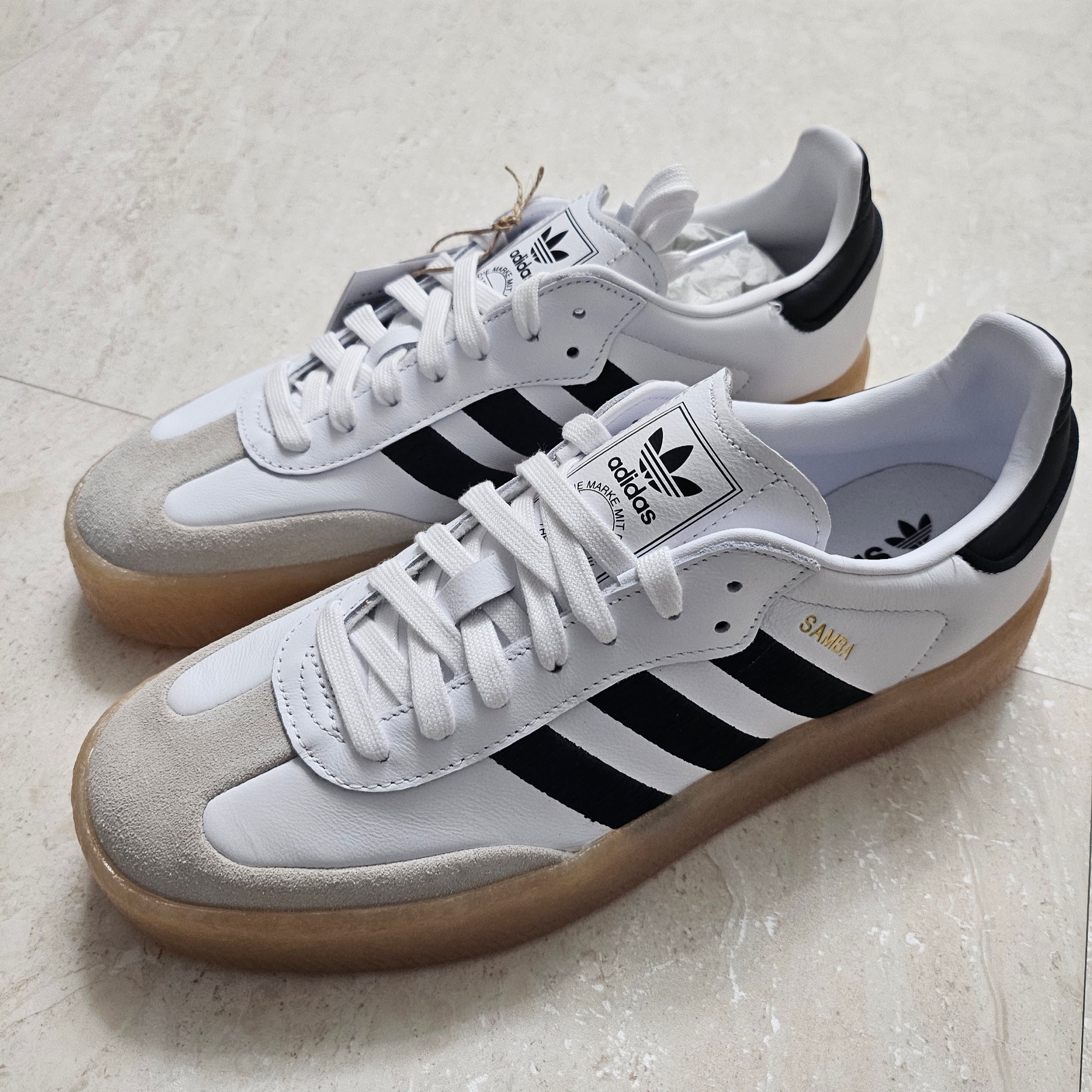 (W) Adidas Sambae White Black, (W) Adidas Sambae Cloud White Core Black 착용 스타일