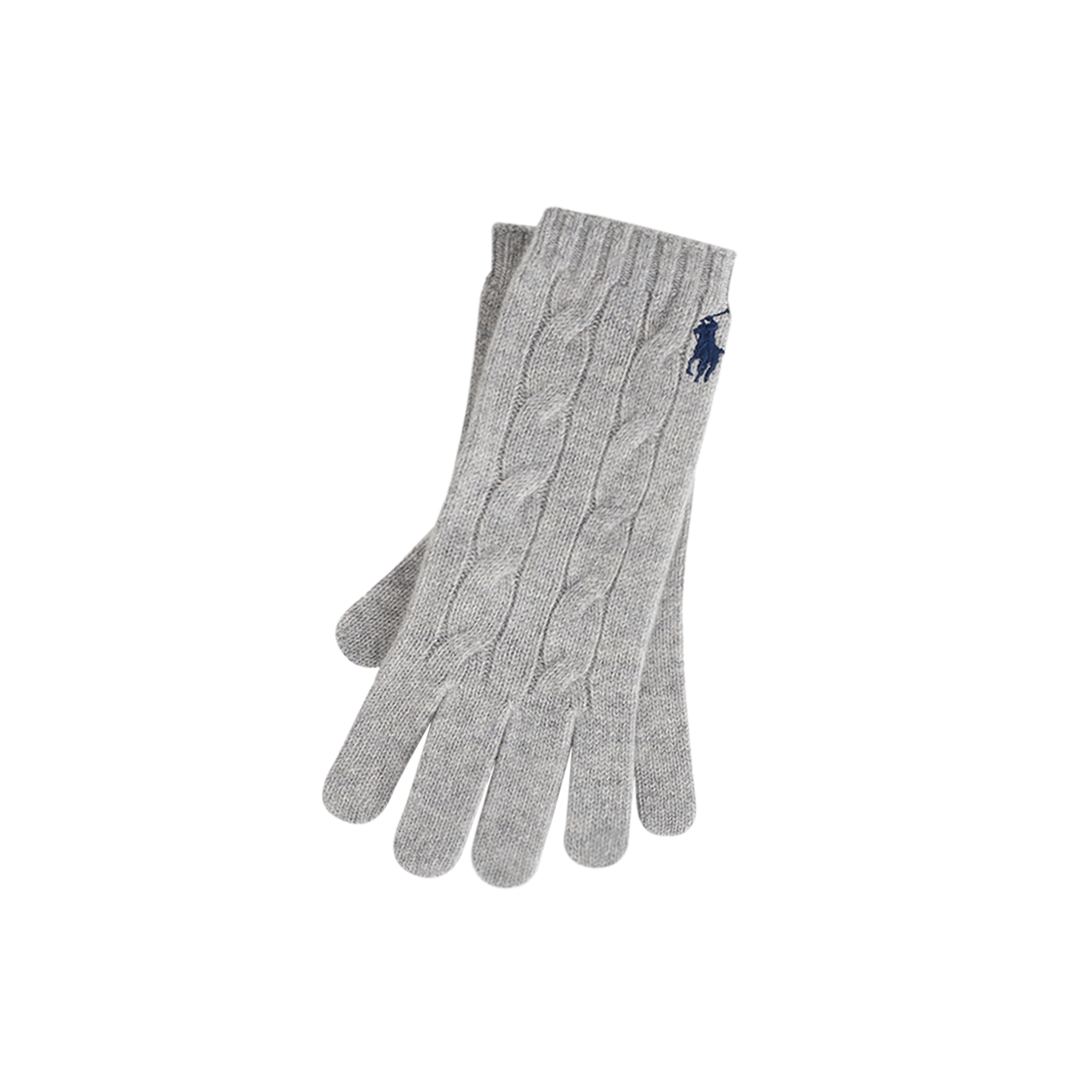 [30%적립] 폴로 랄프 로렌 우먼 케이블 니트 울 캐시미어 글러브 그레이 - 24FW