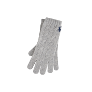 [20% 적립] Polo Ralph Lauren Women Cable Knit Wool Cashmere Gloves Grey - 24FW