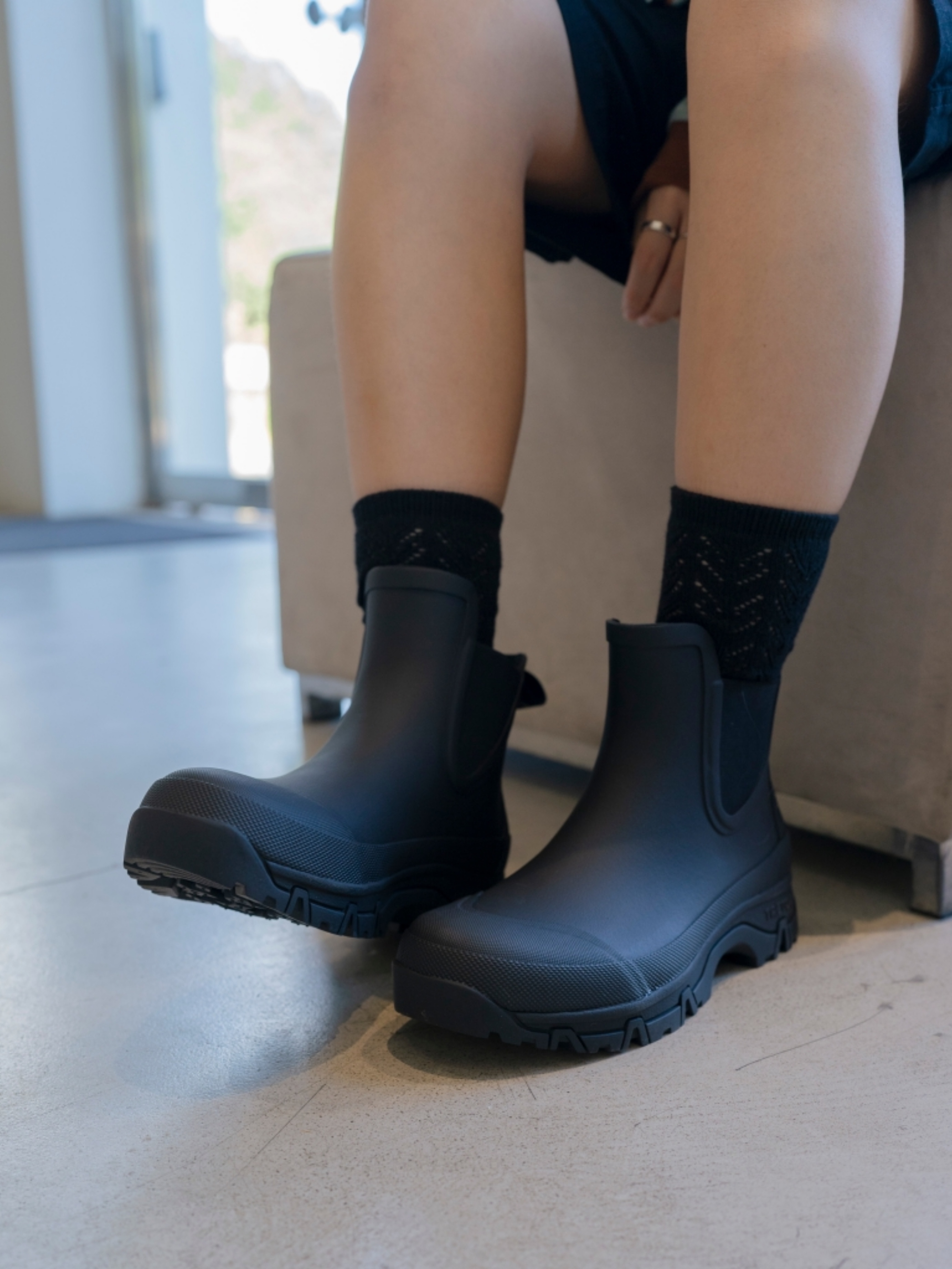 Tretorn Garpa Rubber Boots Black 착용 스타일 - 4