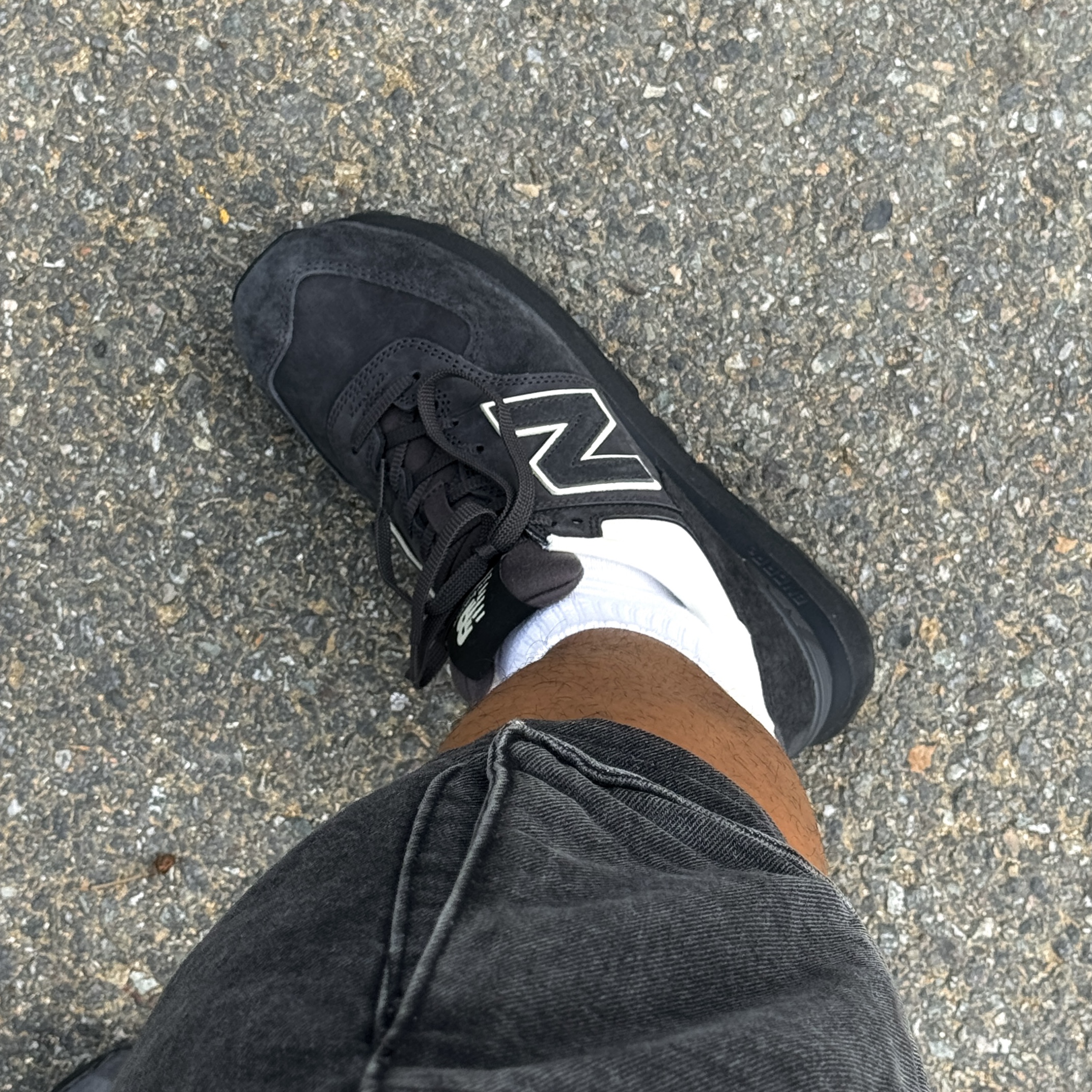New Balance x Comme des Garcons Junya Watanabe Man 574 Suede Grey Off White 착용 스타일