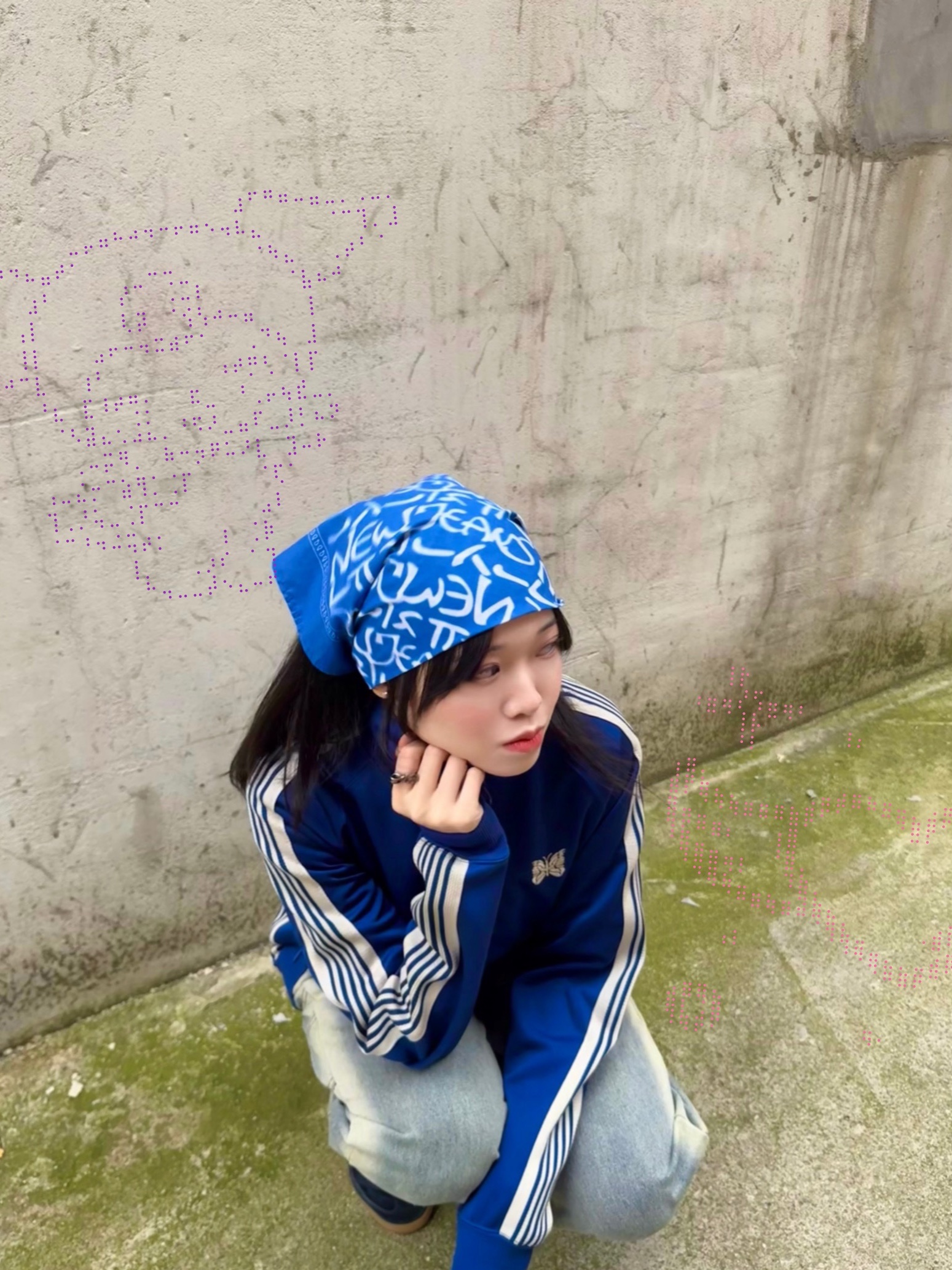 Needles Track Jacket Poly Smooth Royal, (W) Adidas Spezial Handball Core Black Clear Pink 착용 스타일 - 4