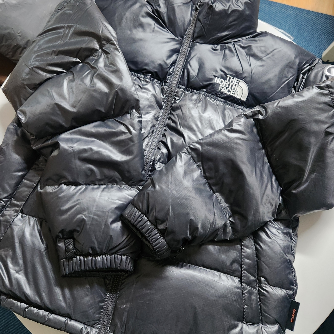 The North Face Quantum Nuptse RDS Down Jacket Silver Gray 착용 스타일 - 2
