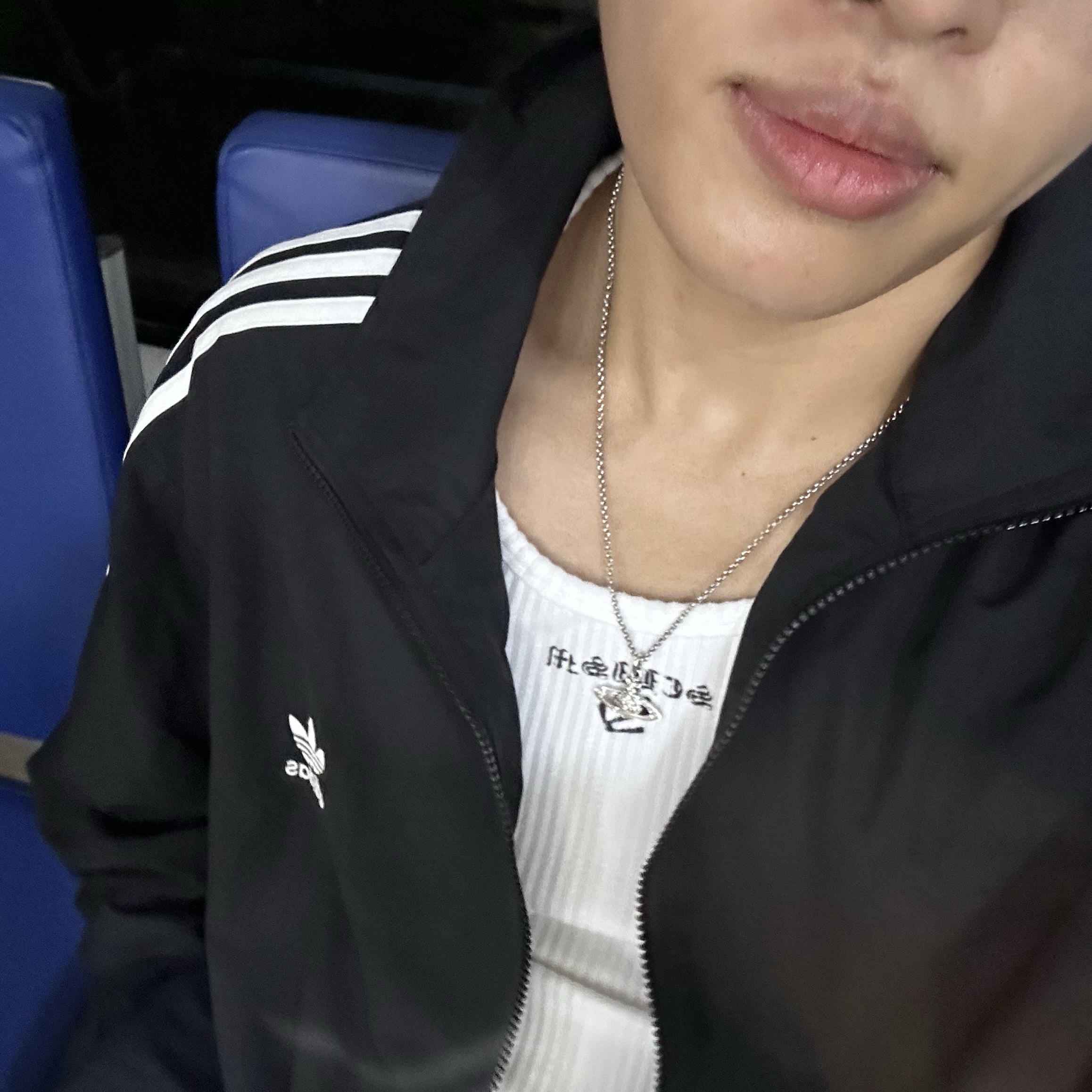 Adidas Adicolor Woven Firebird Track Top Black  - KR Sizing, Vivienne Westwood Mini Bas Relief Pendant Silver 착용 스타일 - 4