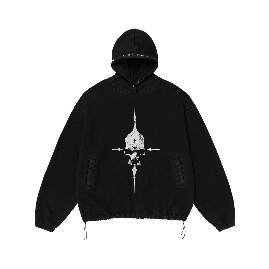 떠그 클럽 피스 스터드 후디 블랙 - 24FW(Thug Club Peace Stud Hoodie Black - 24FW)