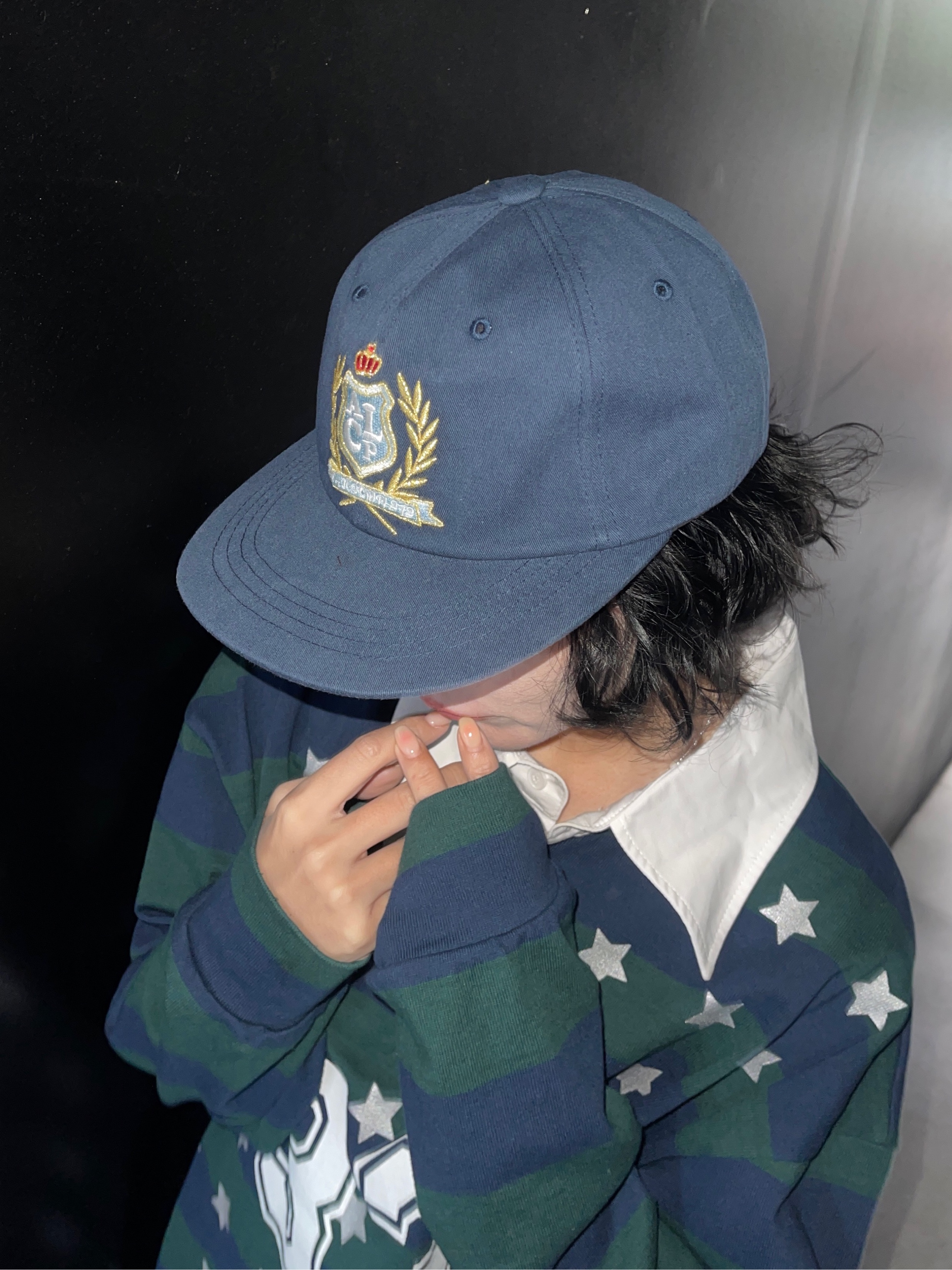 Allincomplete ALCP High School Cap Navy 착용 스타일 - 2