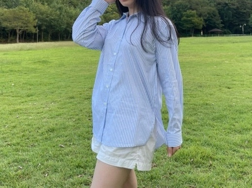 Siyazu SITP5162 Loose Fit Formal ST Shirt Light blue ST 착용 스타일 - 2