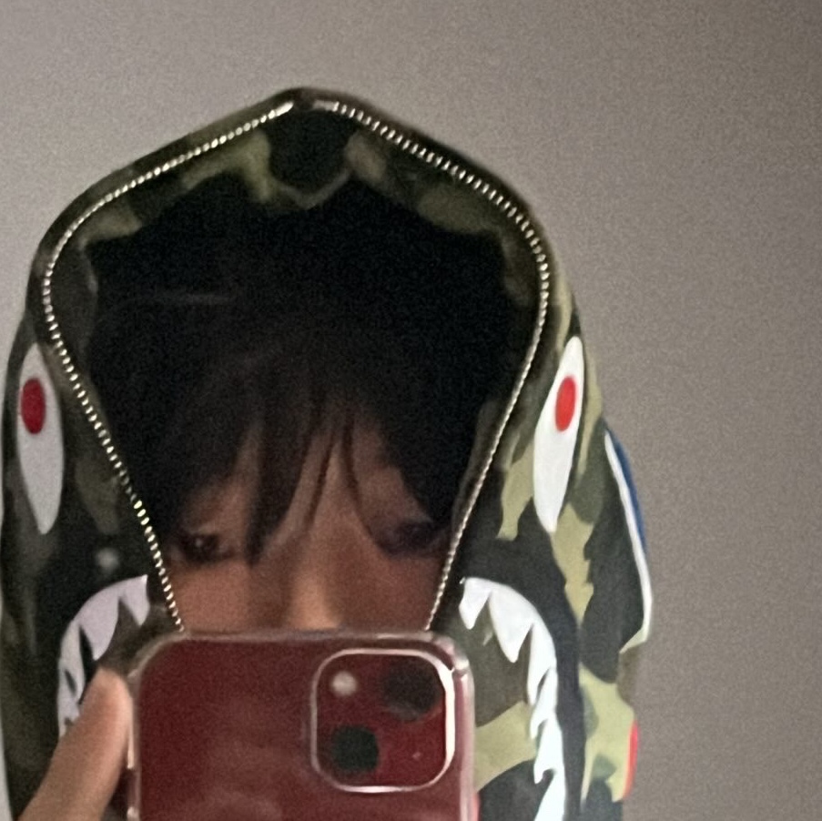 BAPE 1st Camo Shark Full Zip Hoodie Army Green 착용 스타일