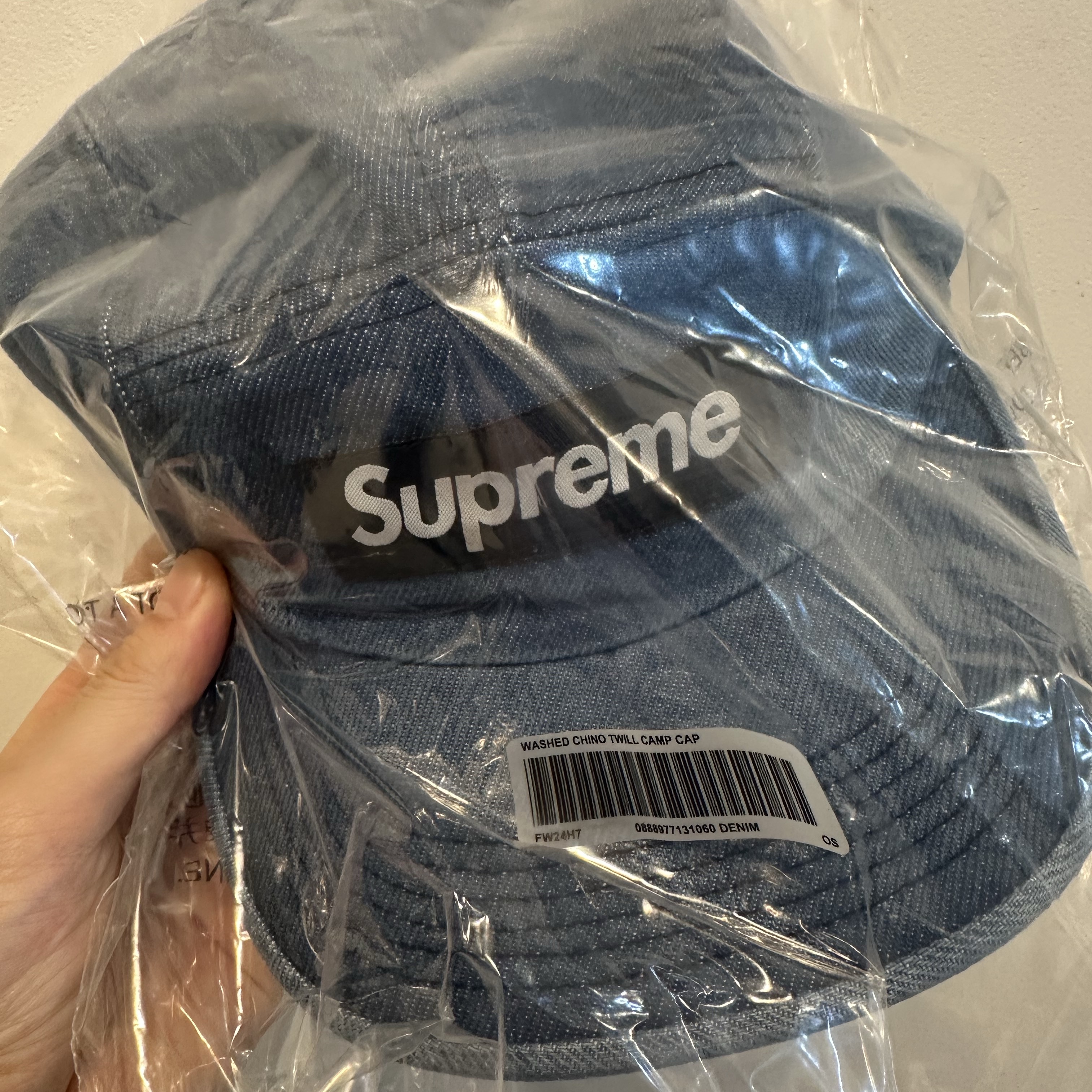 Supreme Washed Chino Twill Camp Cap Denim - 24FW 착용 스타일 - 1